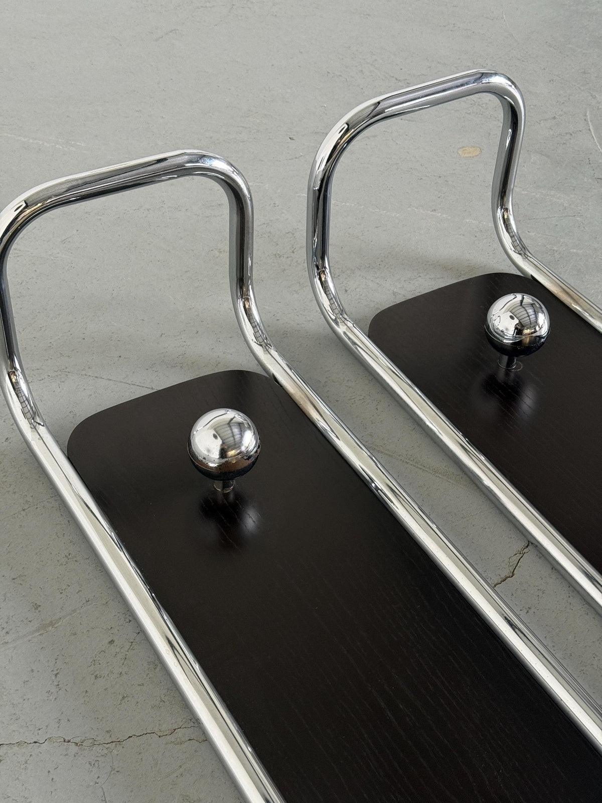 Wall-Mounted Coat Rack in Wood and Chrome