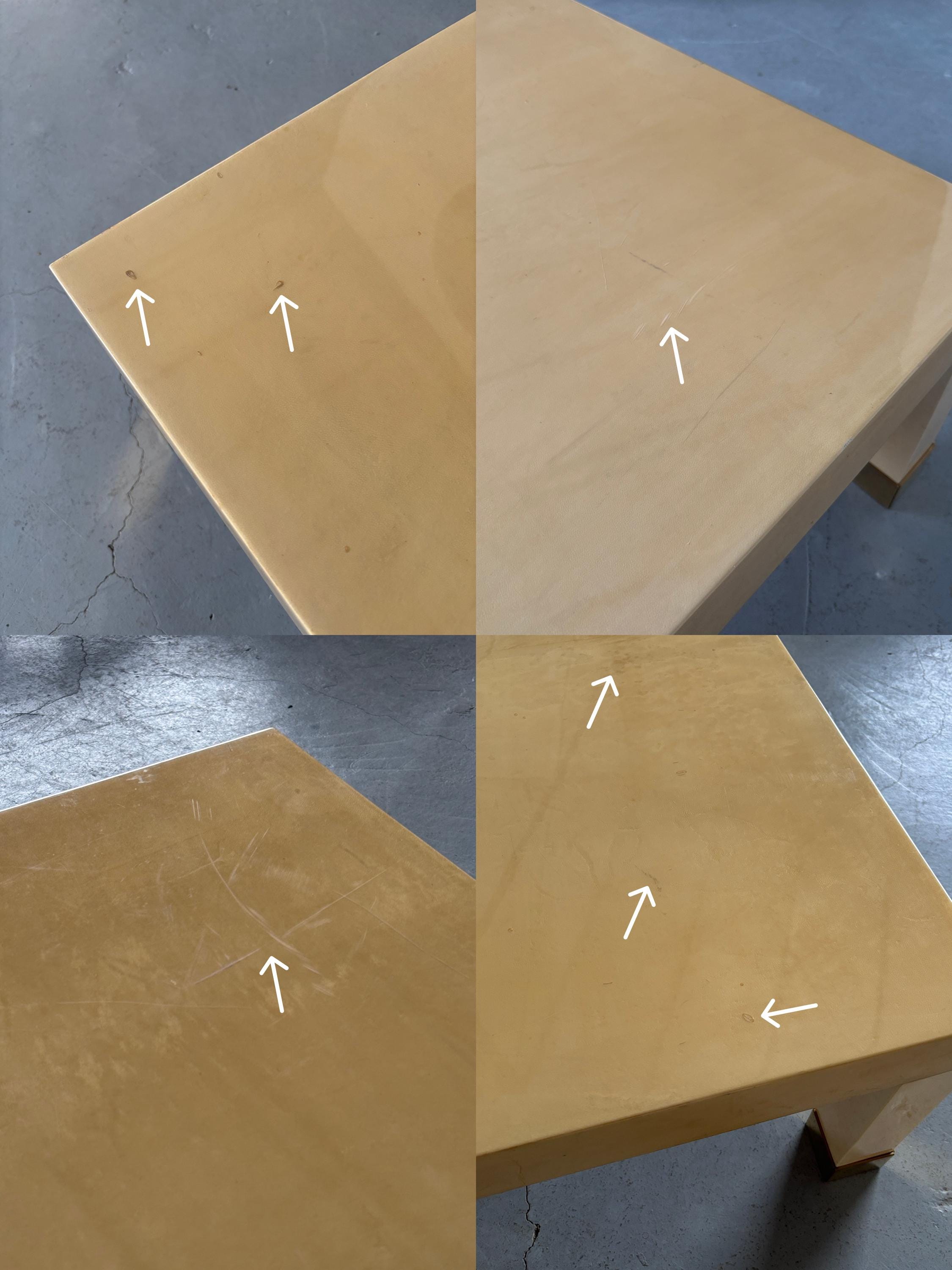 French Lacquered Coffee Table with Brass Sabots