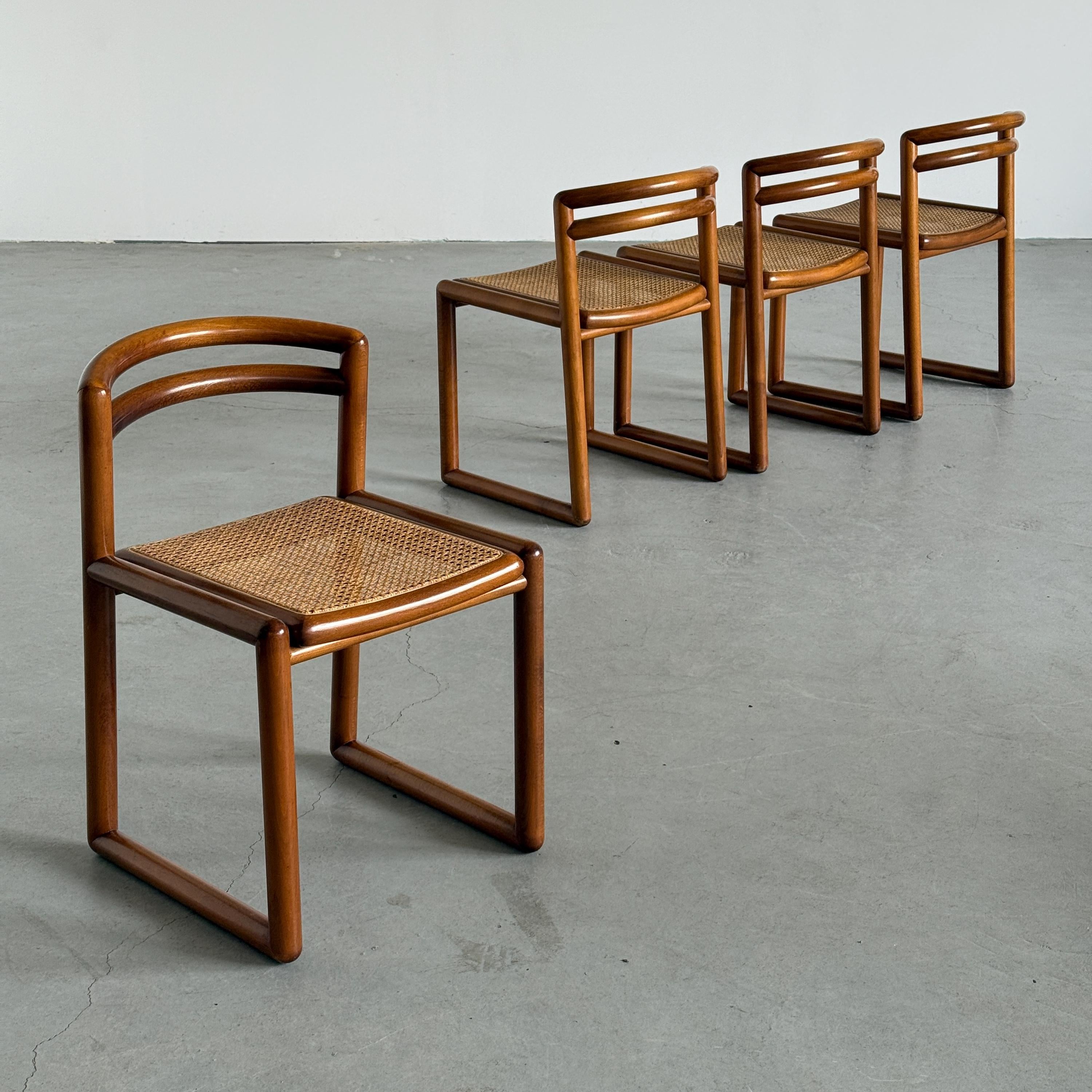 Elegant Solid Wood and Cane Dining Chairs