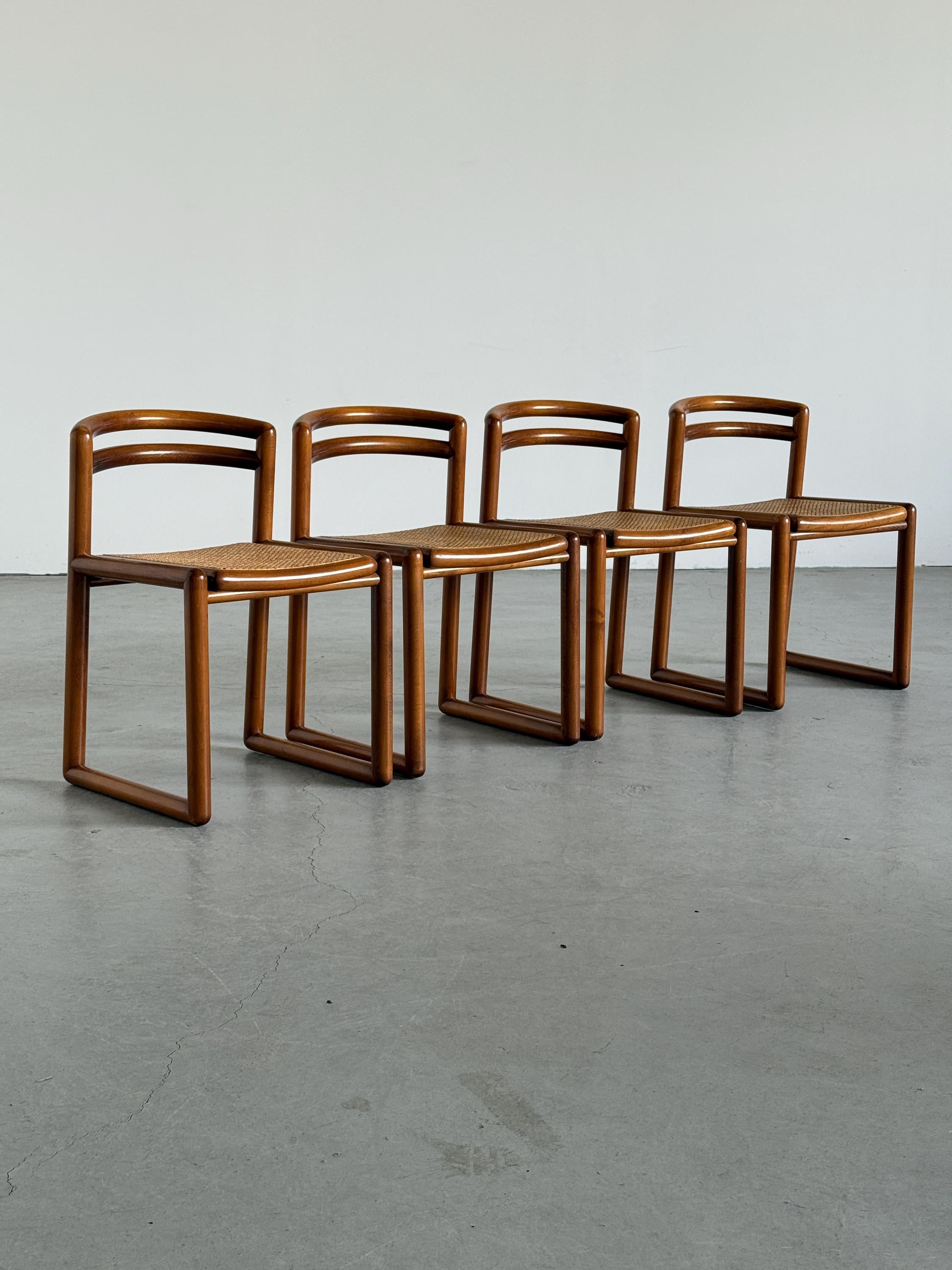 Elegant Solid Wood and Cane Dining Chairs