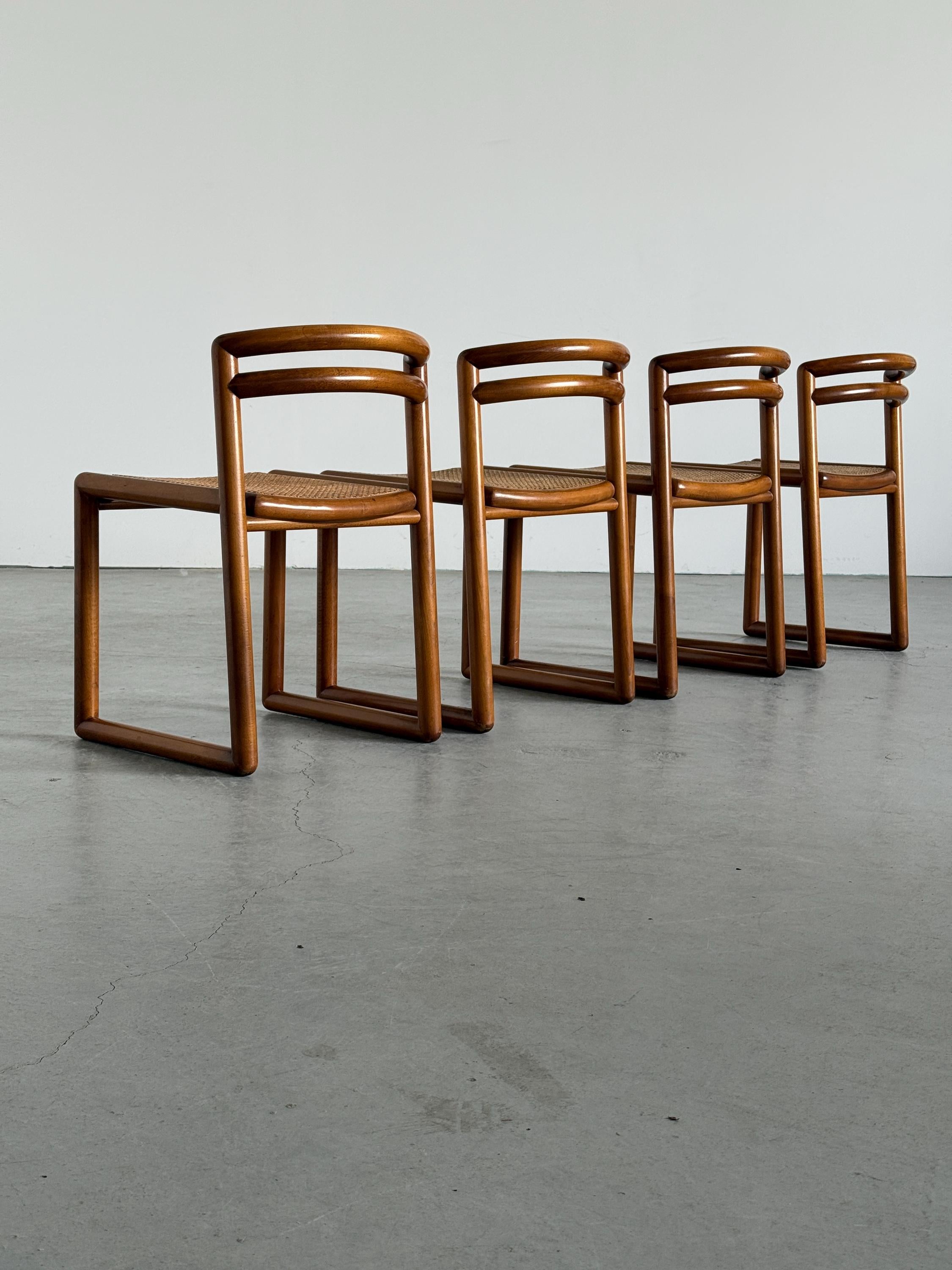 Elegant Solid Wood and Cane Dining Chairs