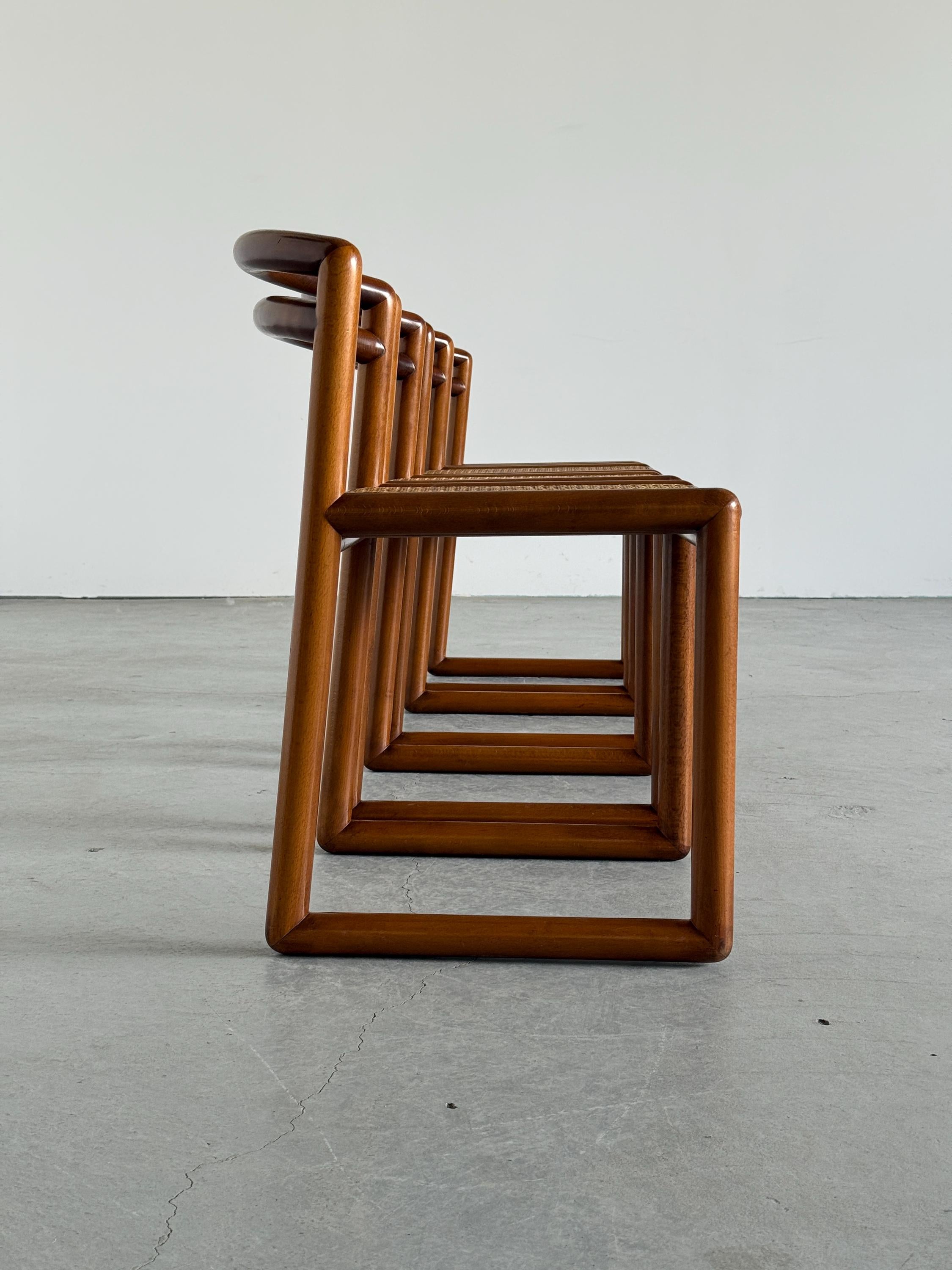 Elegant Solid Wood and Cane Dining Chairs