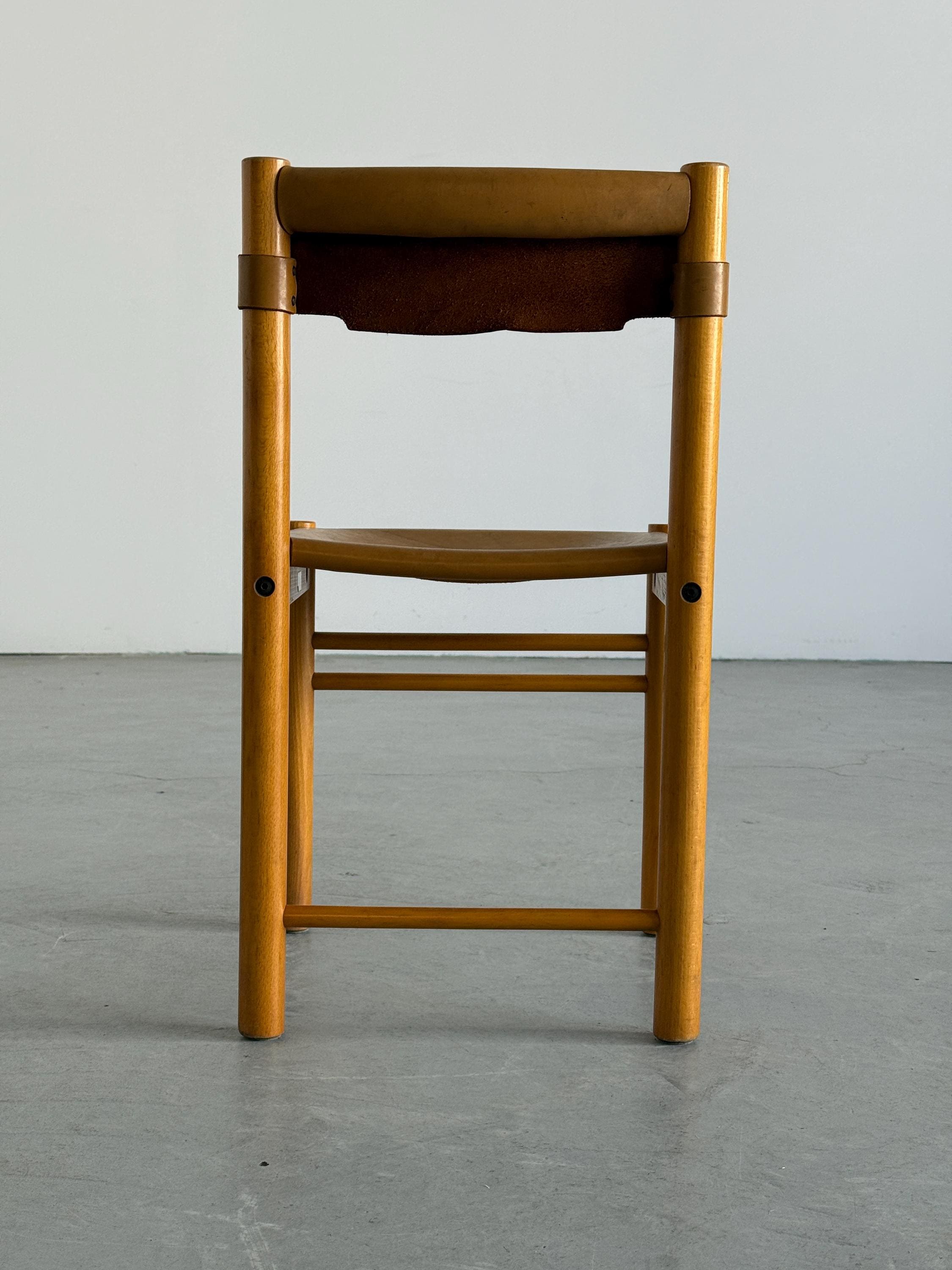 Dining Chair by Ibisco Sedie in Cognac Leather
