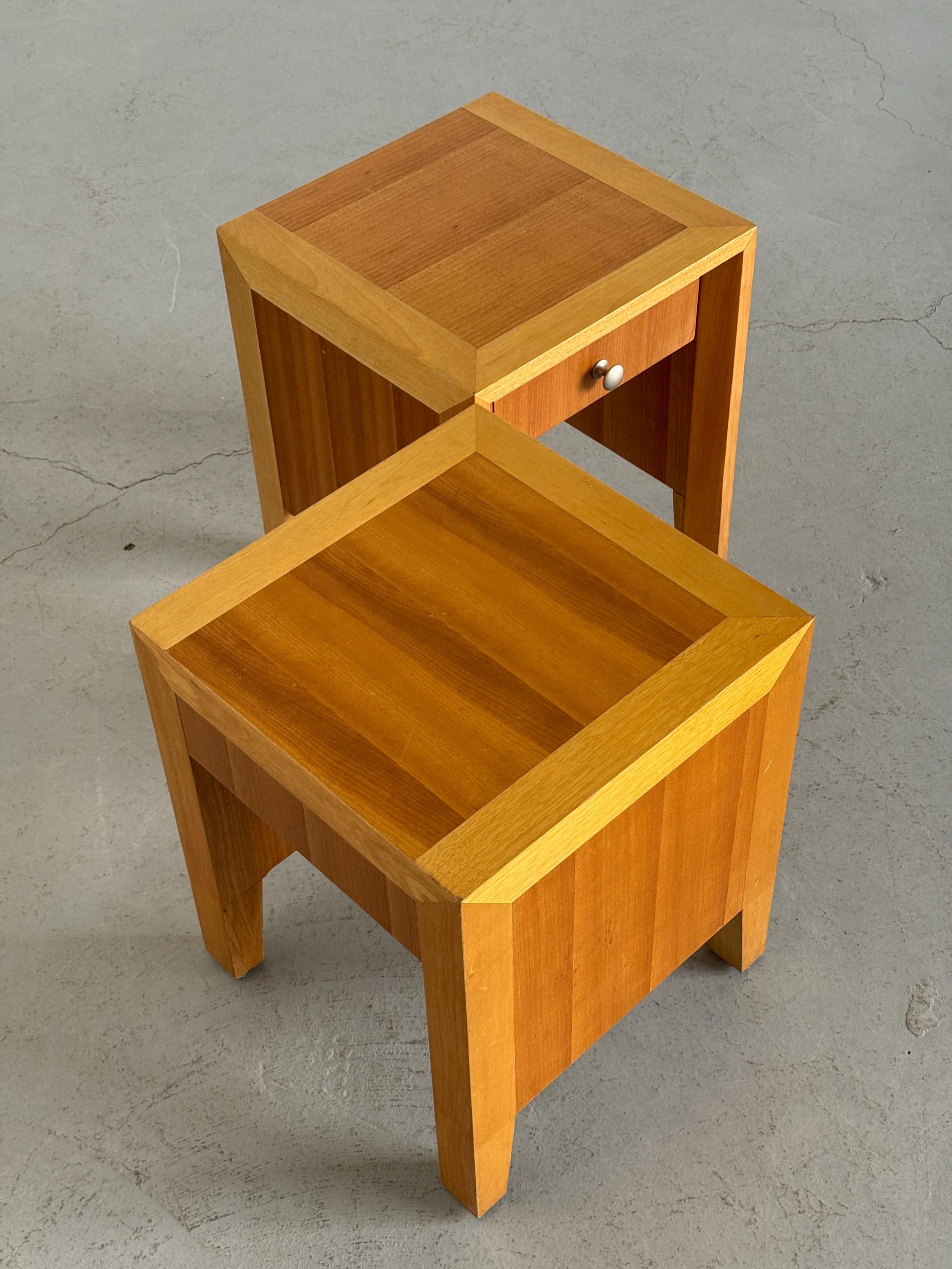 Modernist Geometrical Bedside Tables