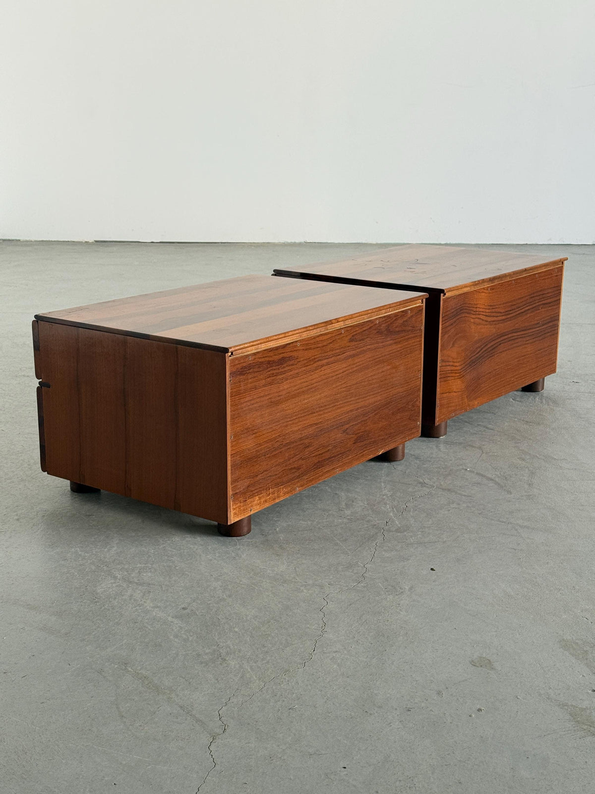 Walnut Nightstands Attributed to Molteni
