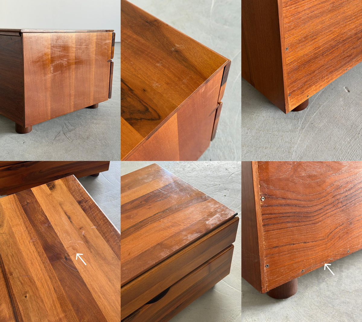 Walnut Nightstands Attributed to Molteni