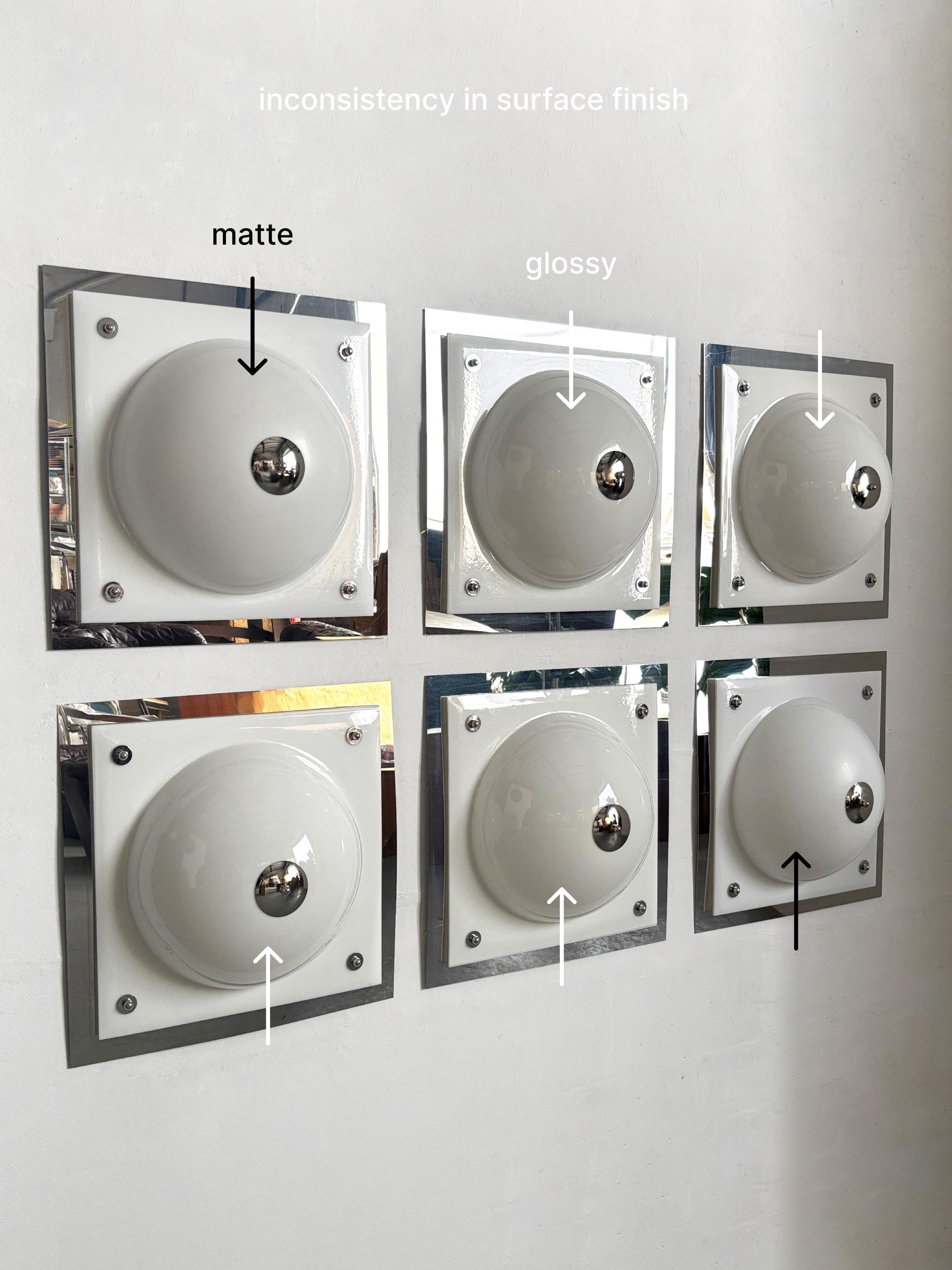 Space Age Wall Light with White Domed Shade