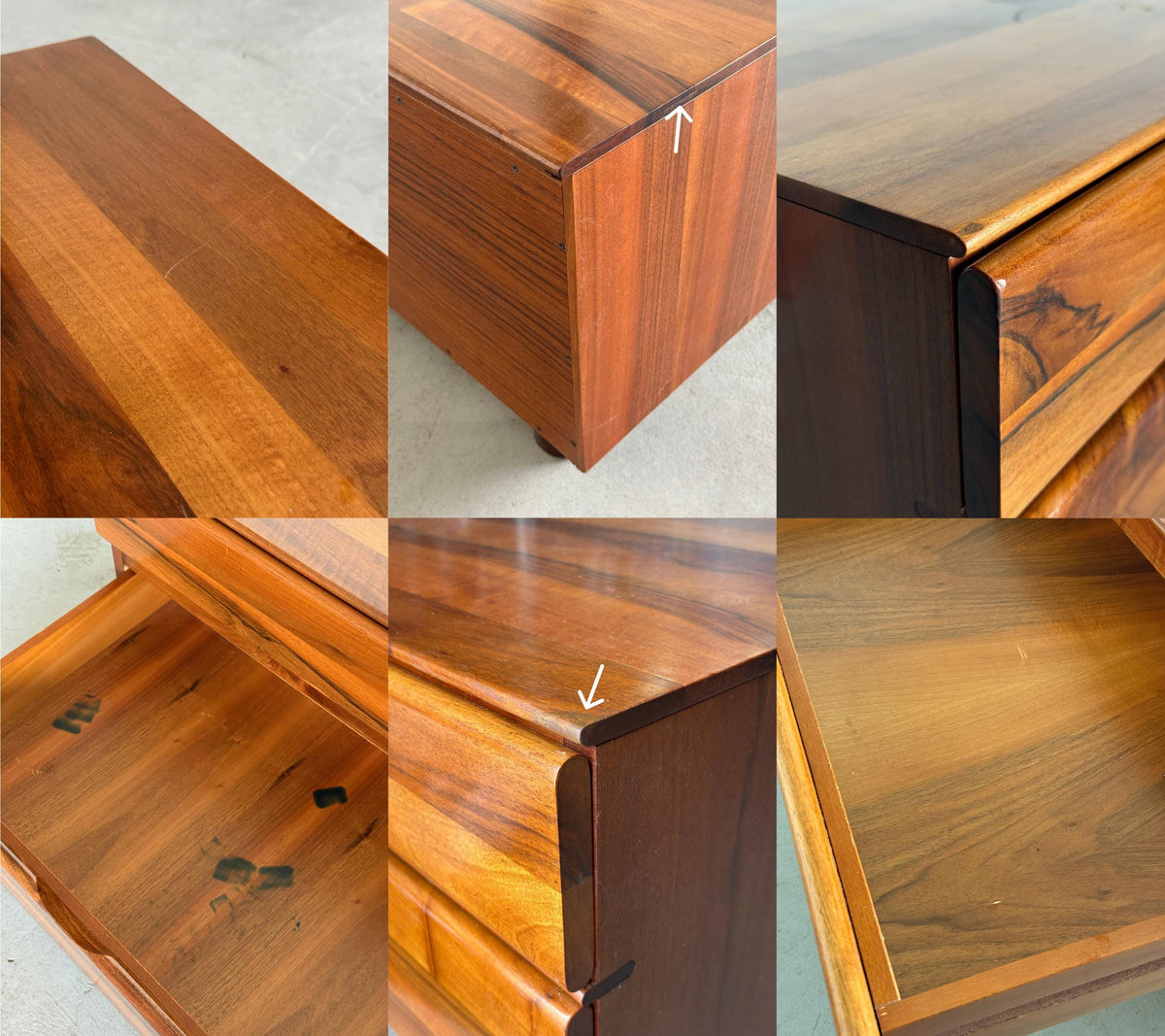 Walnut Nightstands Attributed to Molteni