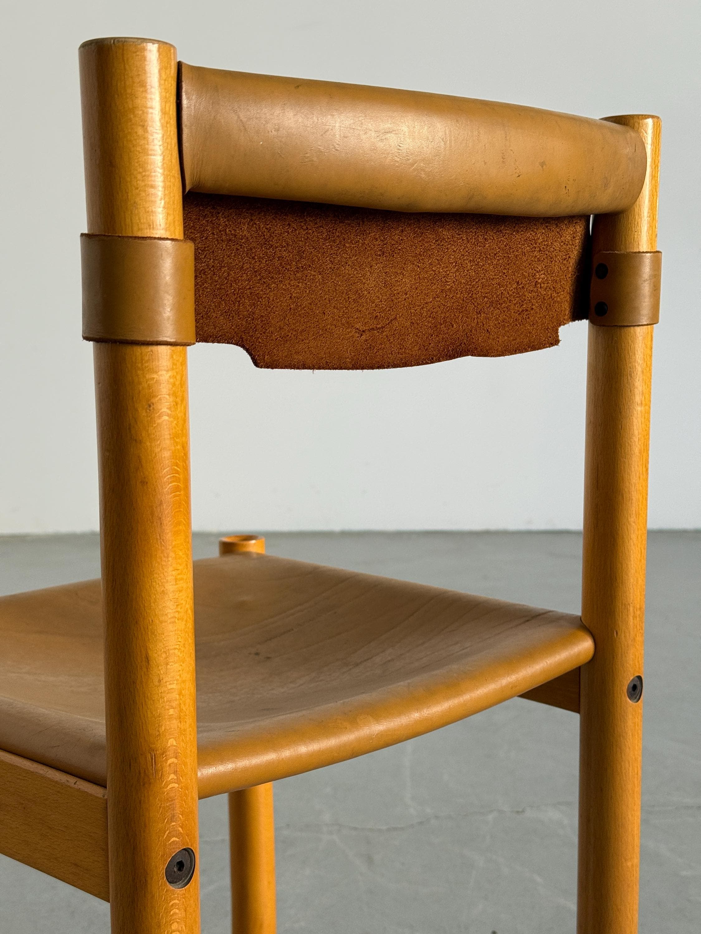 Dining Chair by Ibisco Sedie in Cognac Leather
