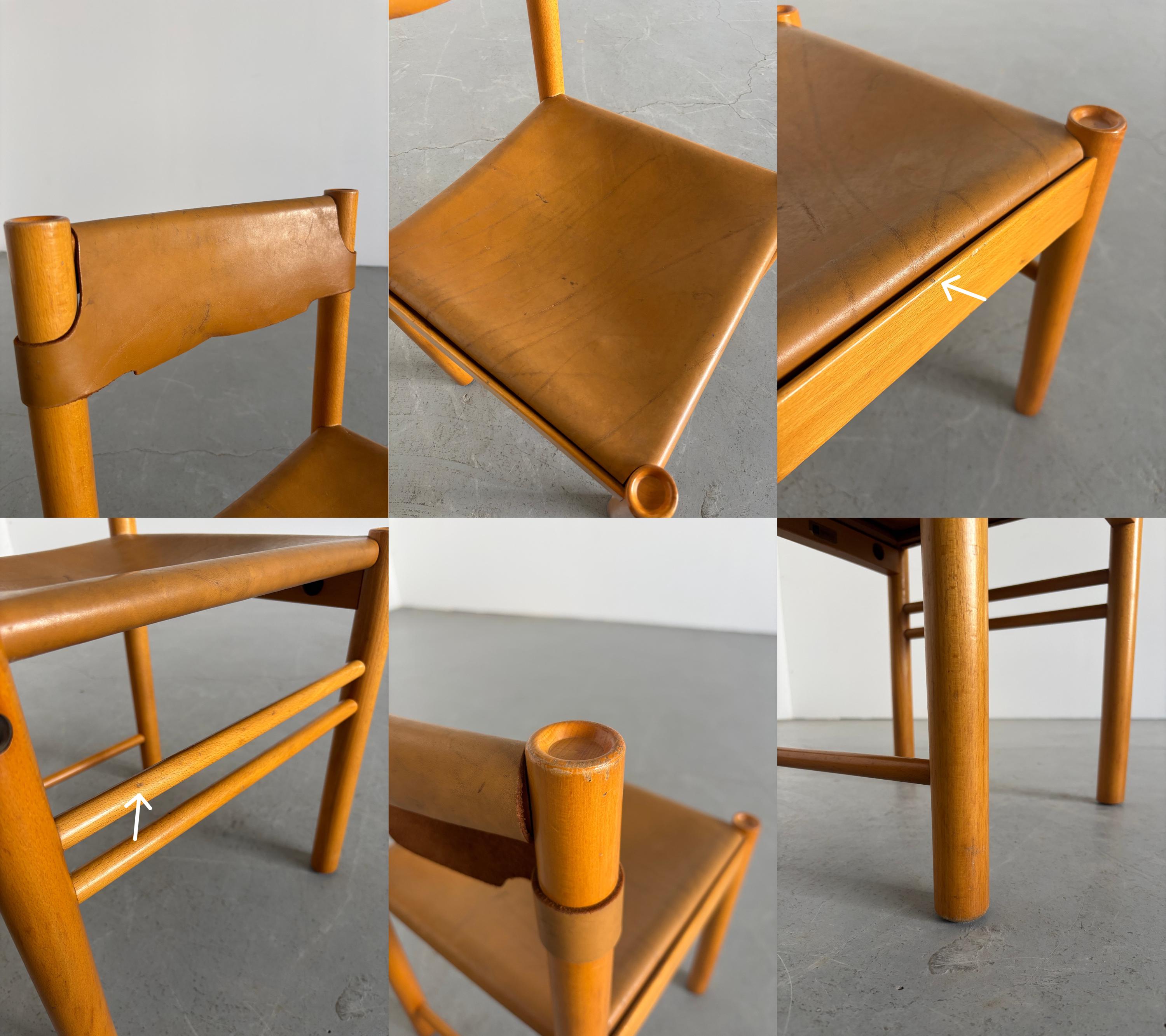 Dining Chair by Ibisco Sedie in Cognac Leather