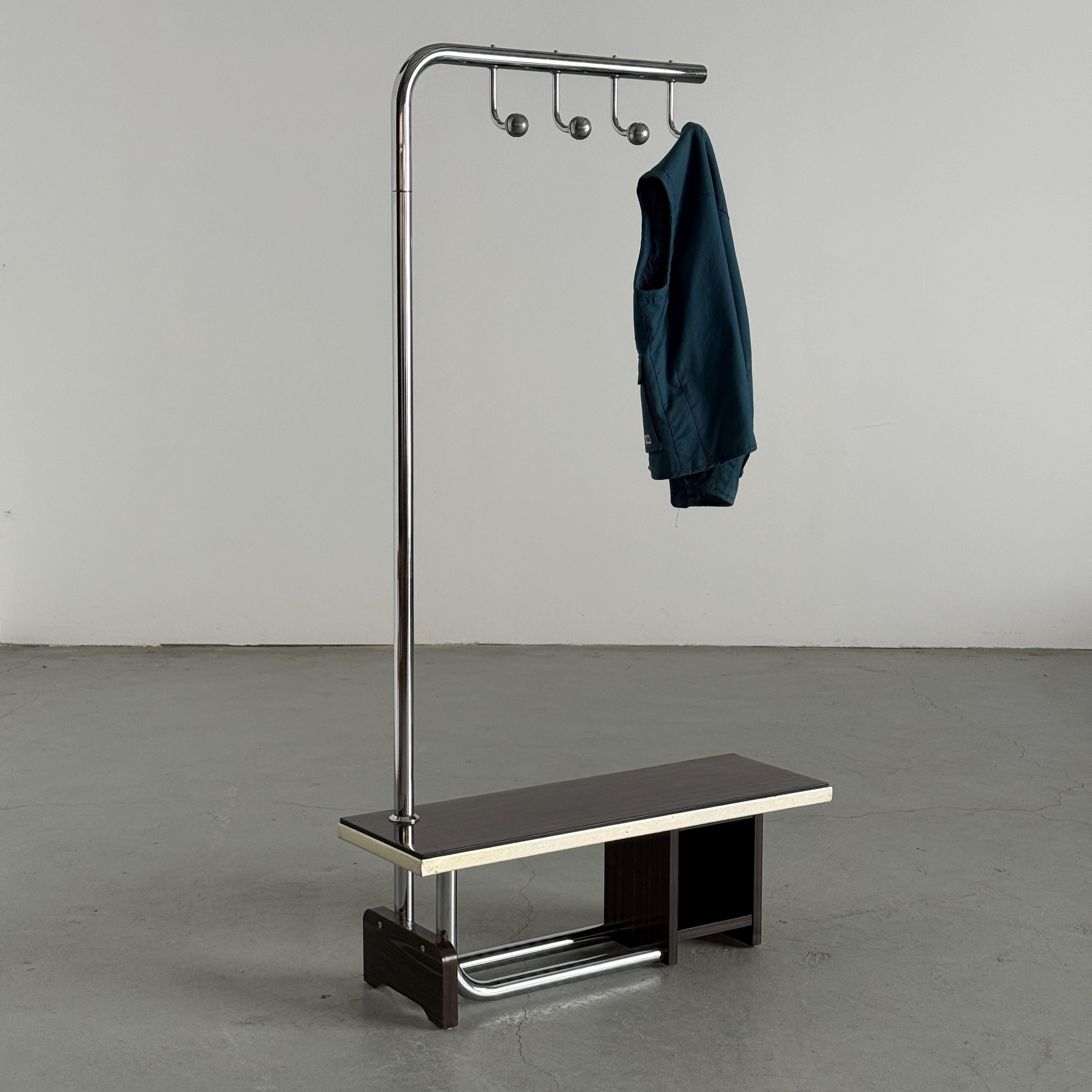 Modernist Coat Rack with Bench