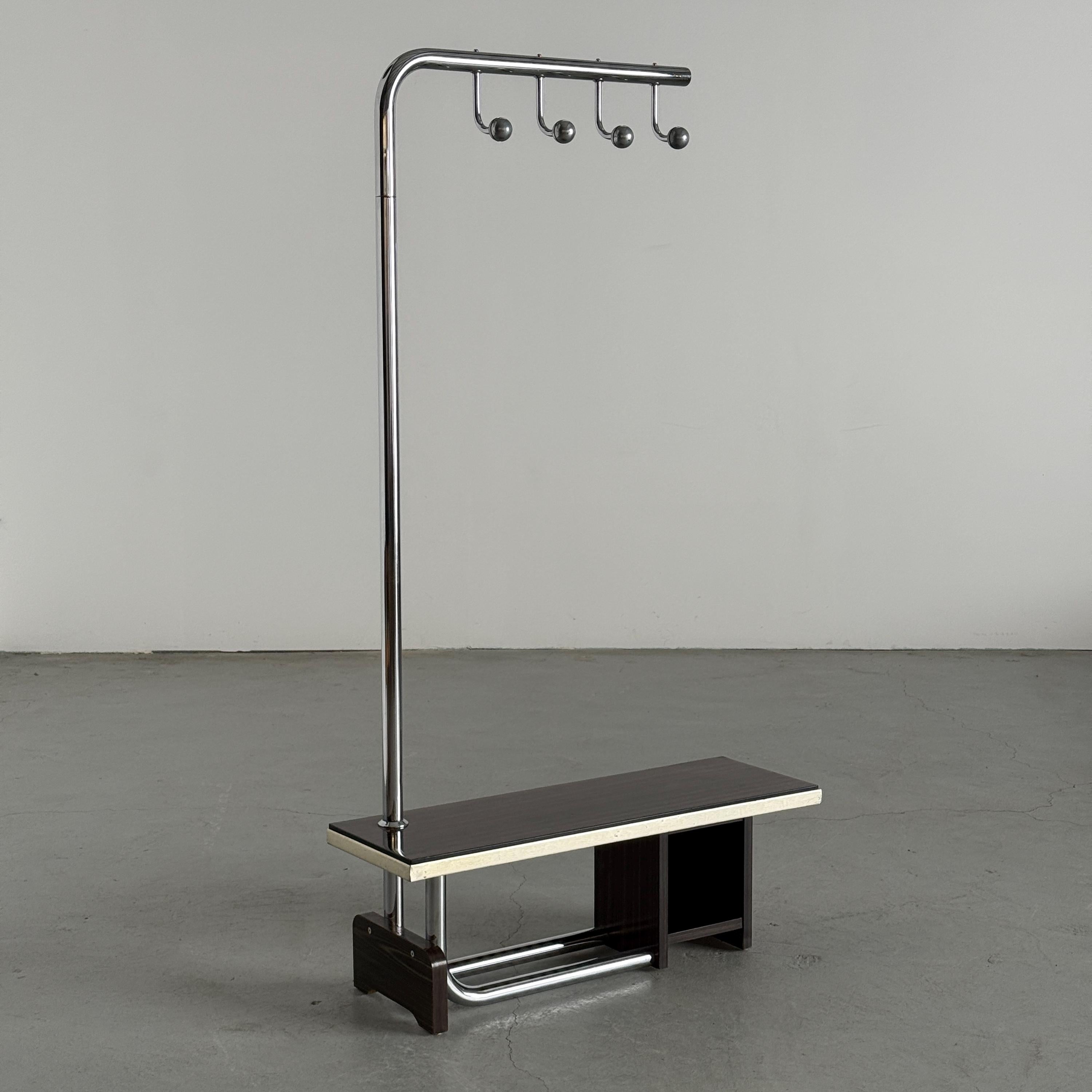 Modernist Coat Rack with Bench