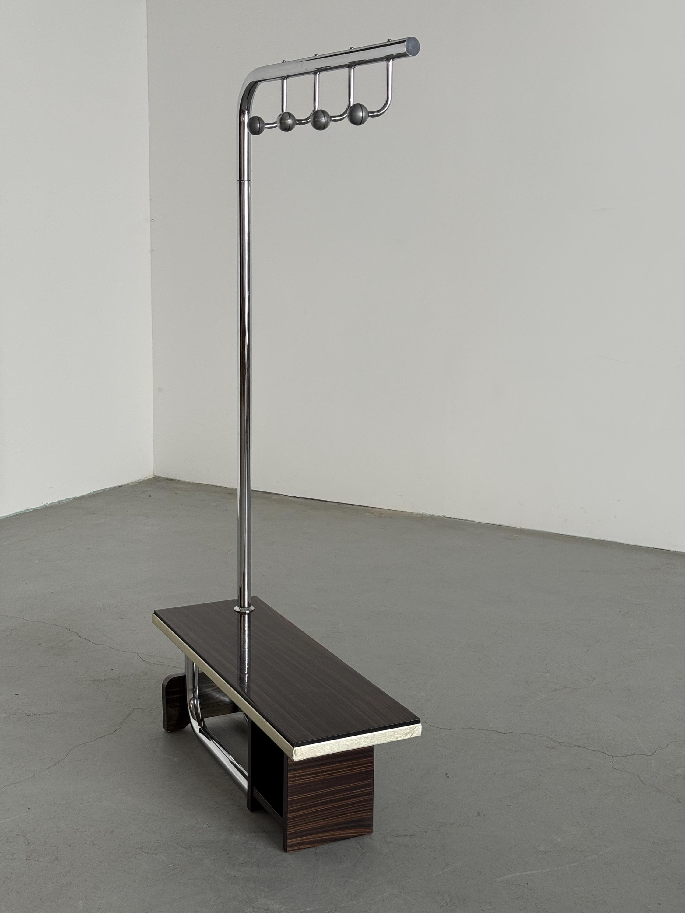 Modernist Coat Rack with Bench