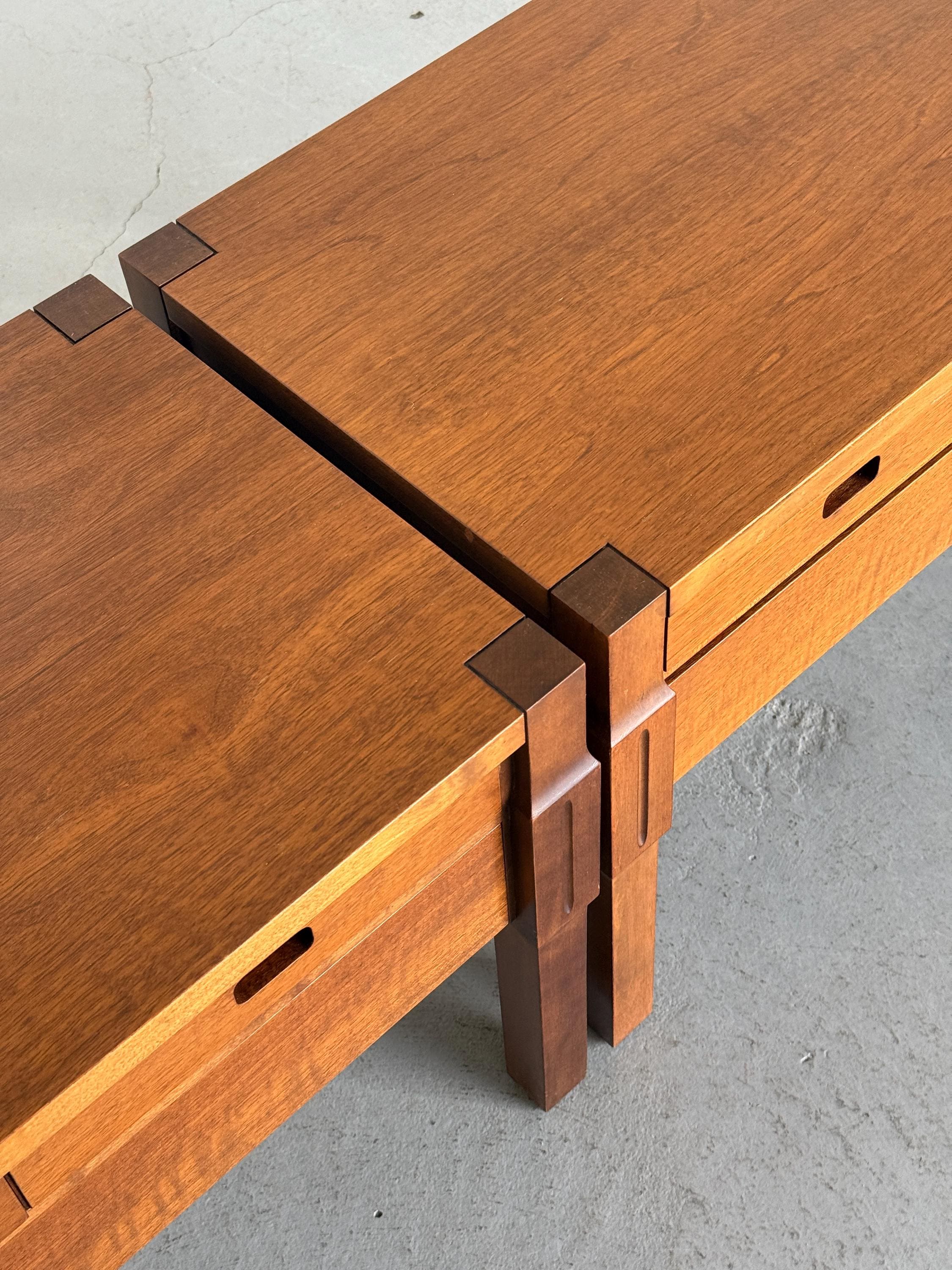 Low Wooden Bedside Tables with Drawers