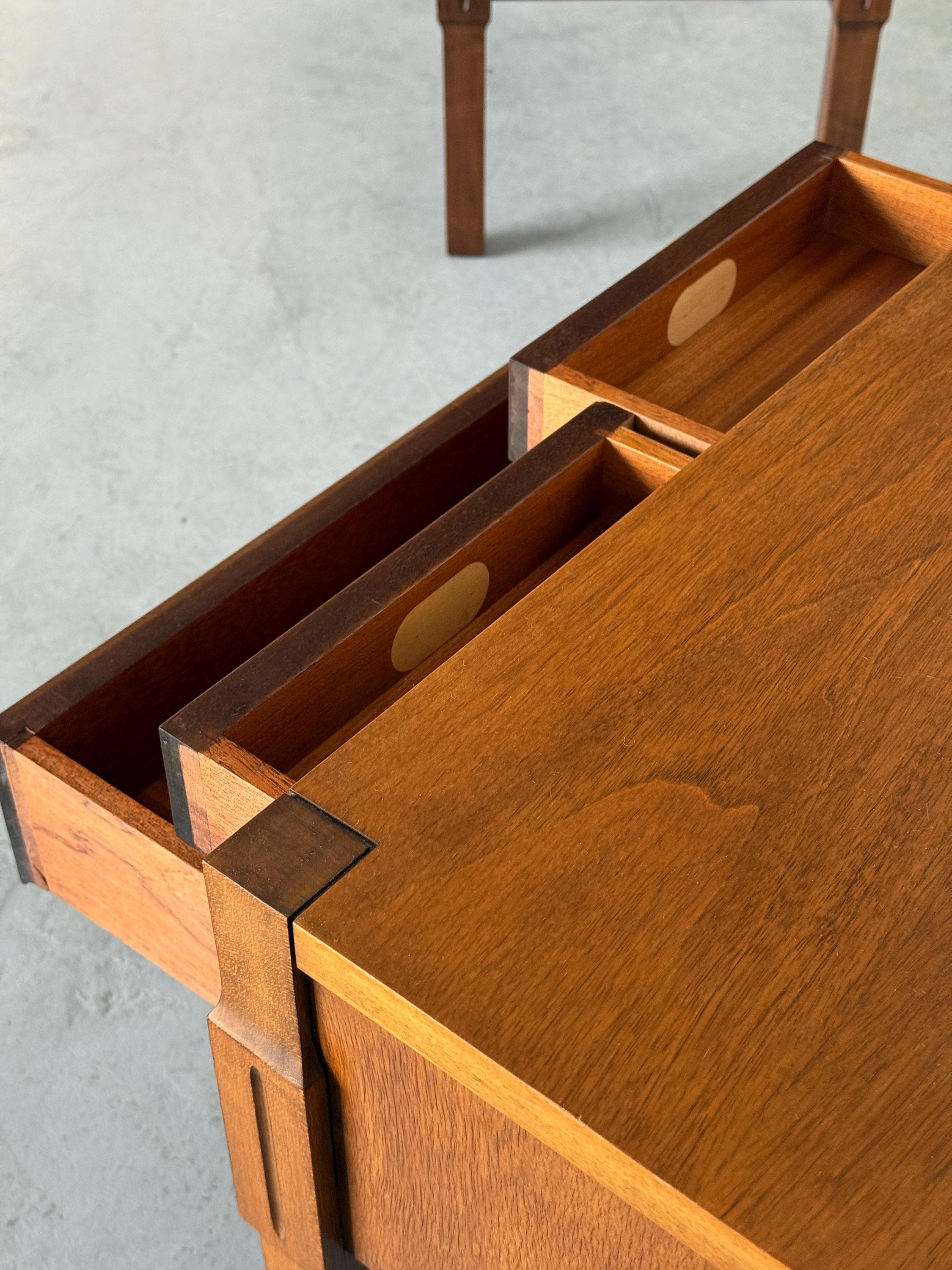 Low Wooden Bedside Tables with Drawers
