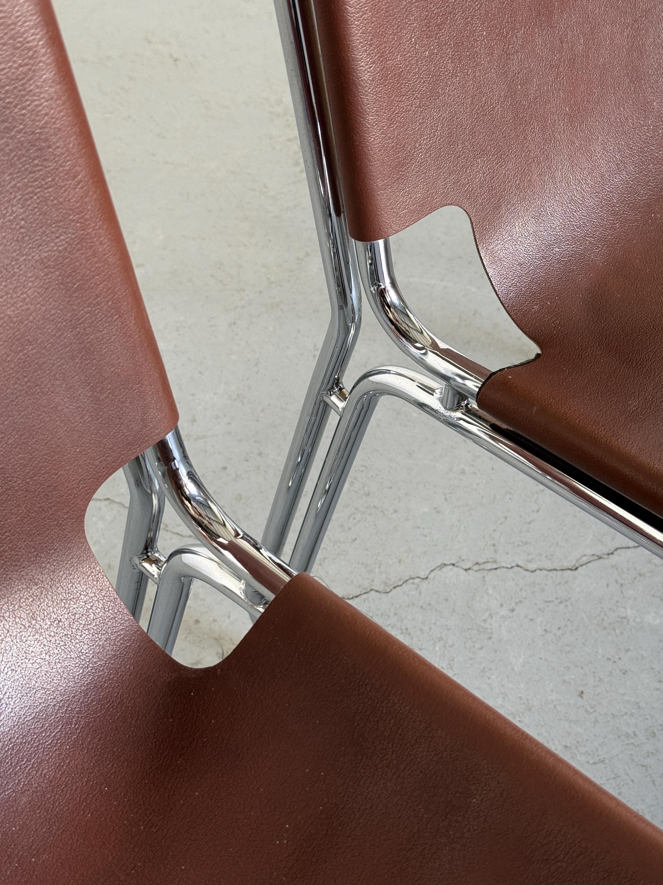 Saddle Leather Cantilever Chairs