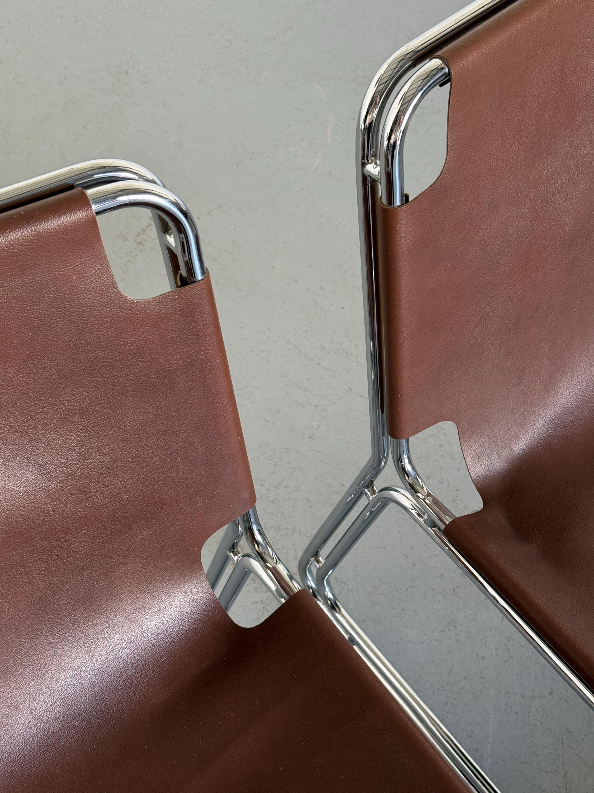Saddle Leather Cantilever Chairs