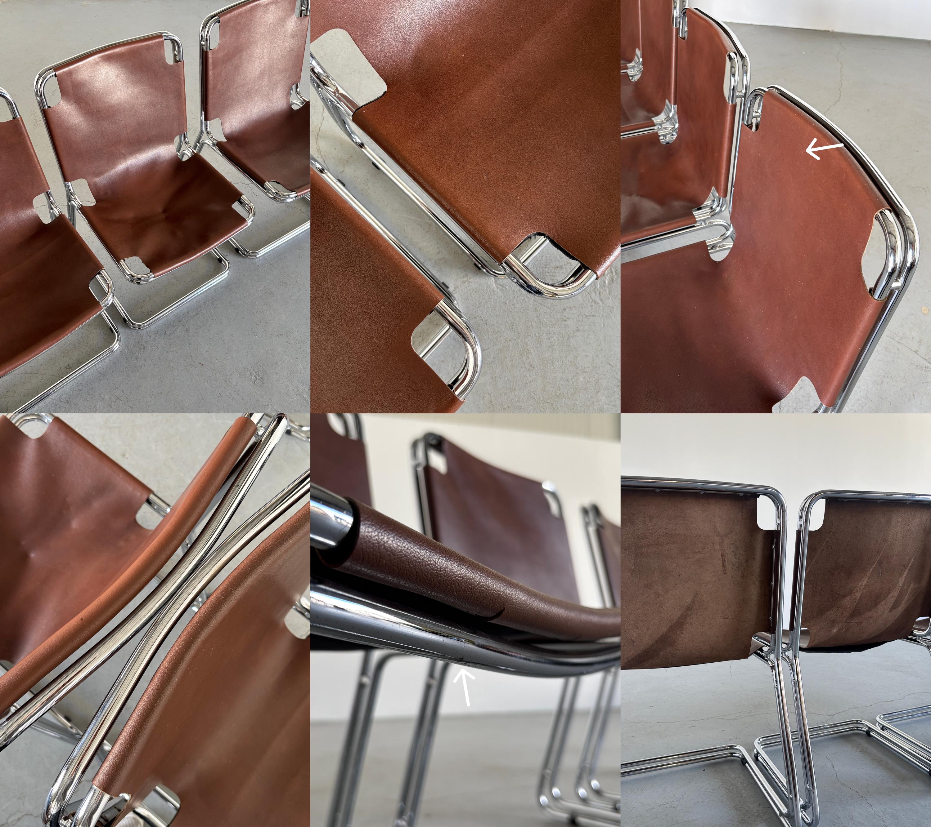 Saddle Leather Cantilever Chairs