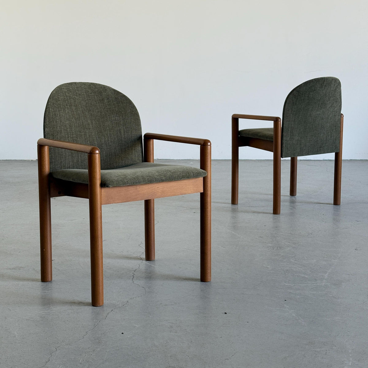 Mid-Century Solid Wood Armchairs
