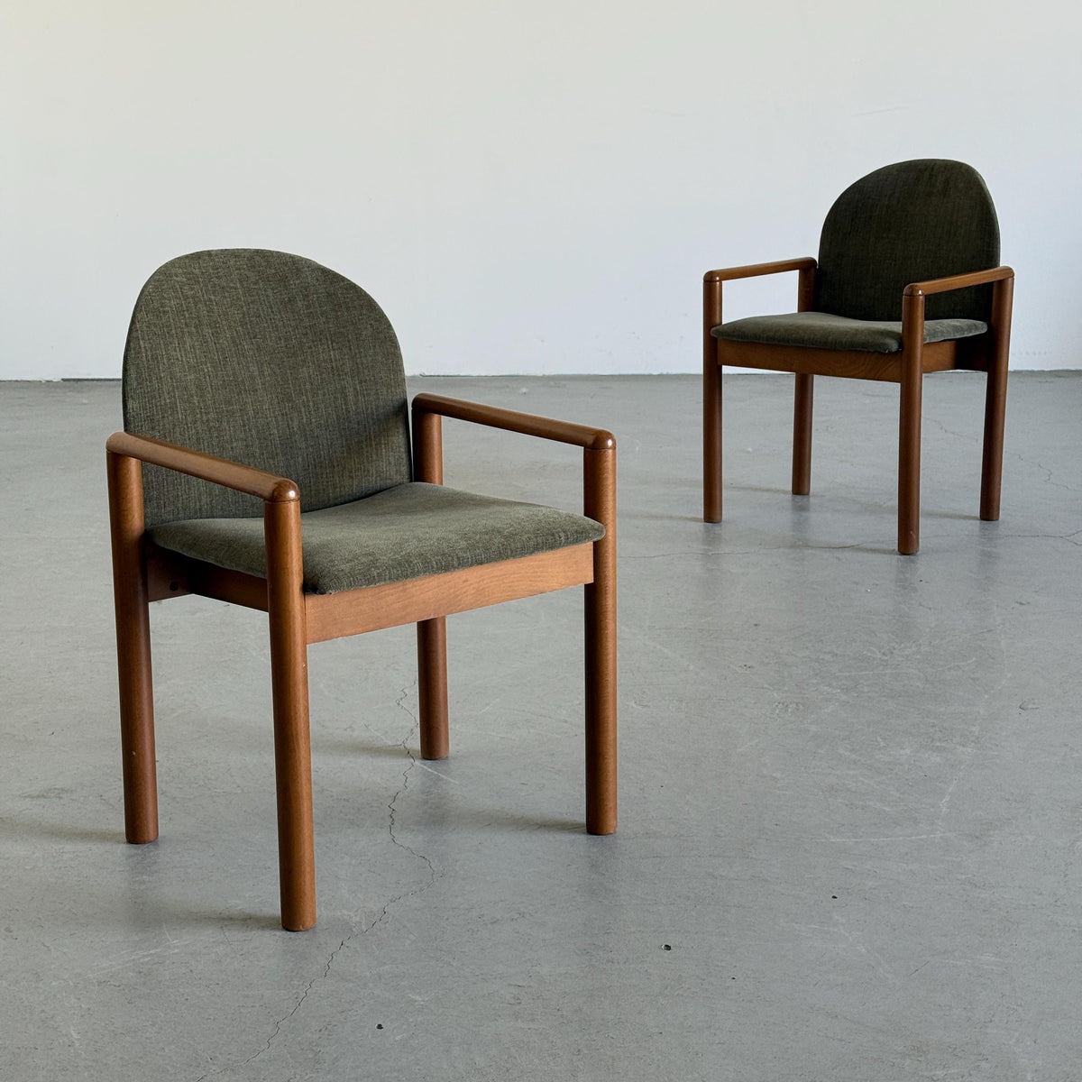 Mid-Century Solid Wood Armchairs