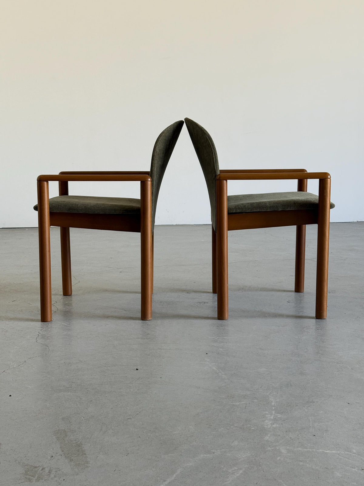 Mid-Century Solid Wood Armchairs