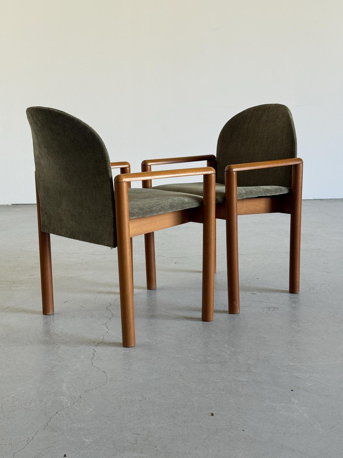 Mid-Century Solid Wood Armchairs