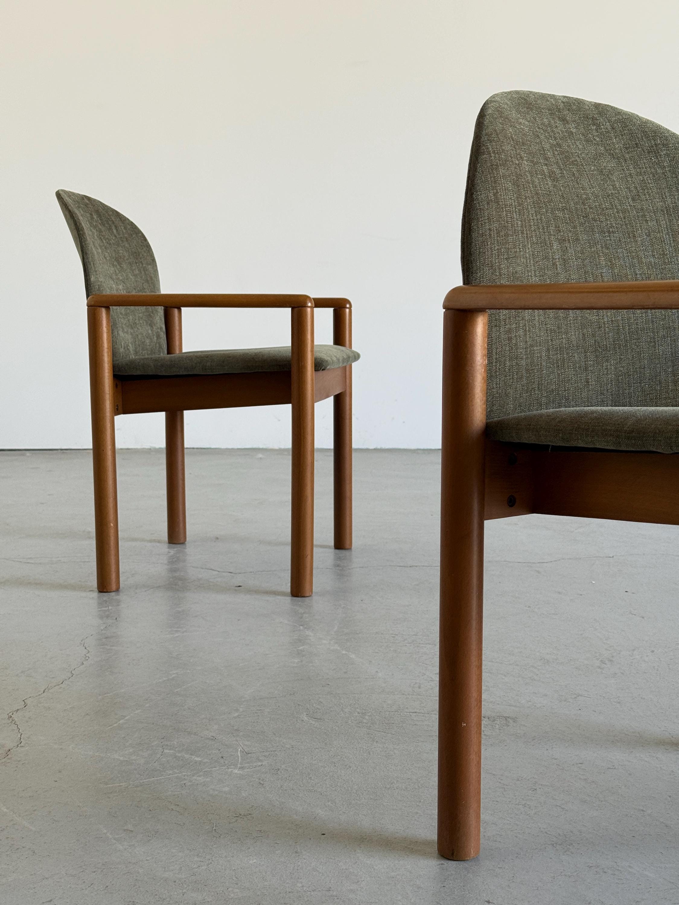 Mid-Century Solid Wood Armchairs
