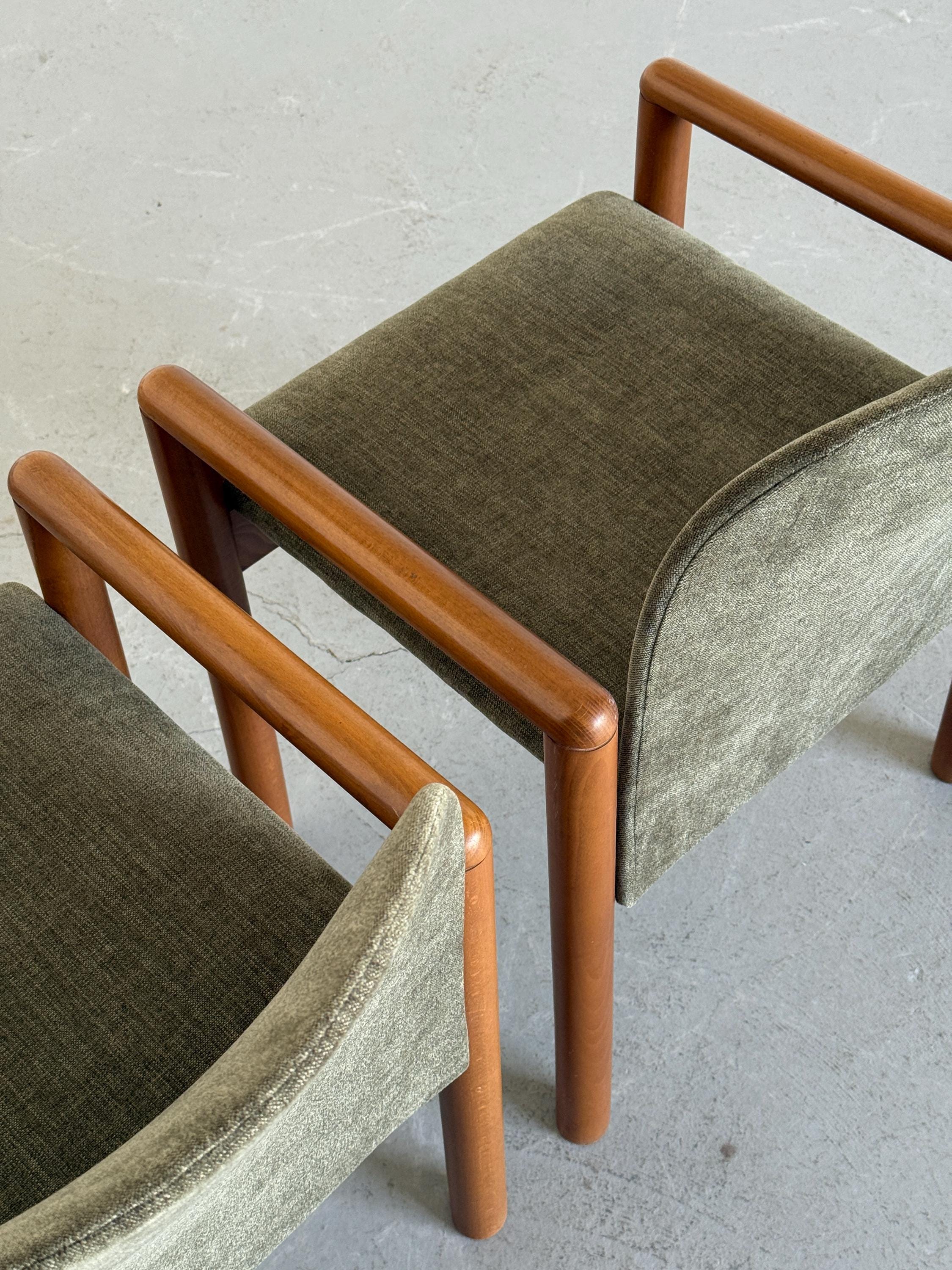 Mid-Century Solid Wood Armchairs