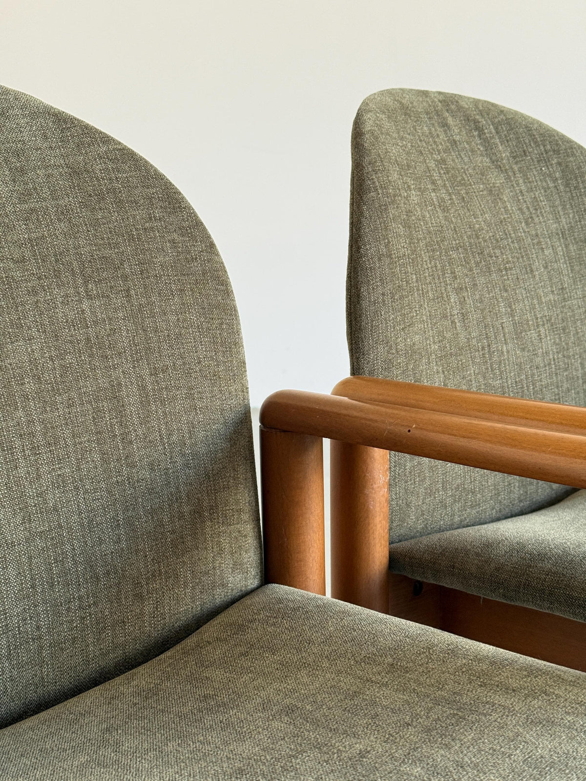 Mid-Century Solid Wood Armchairs