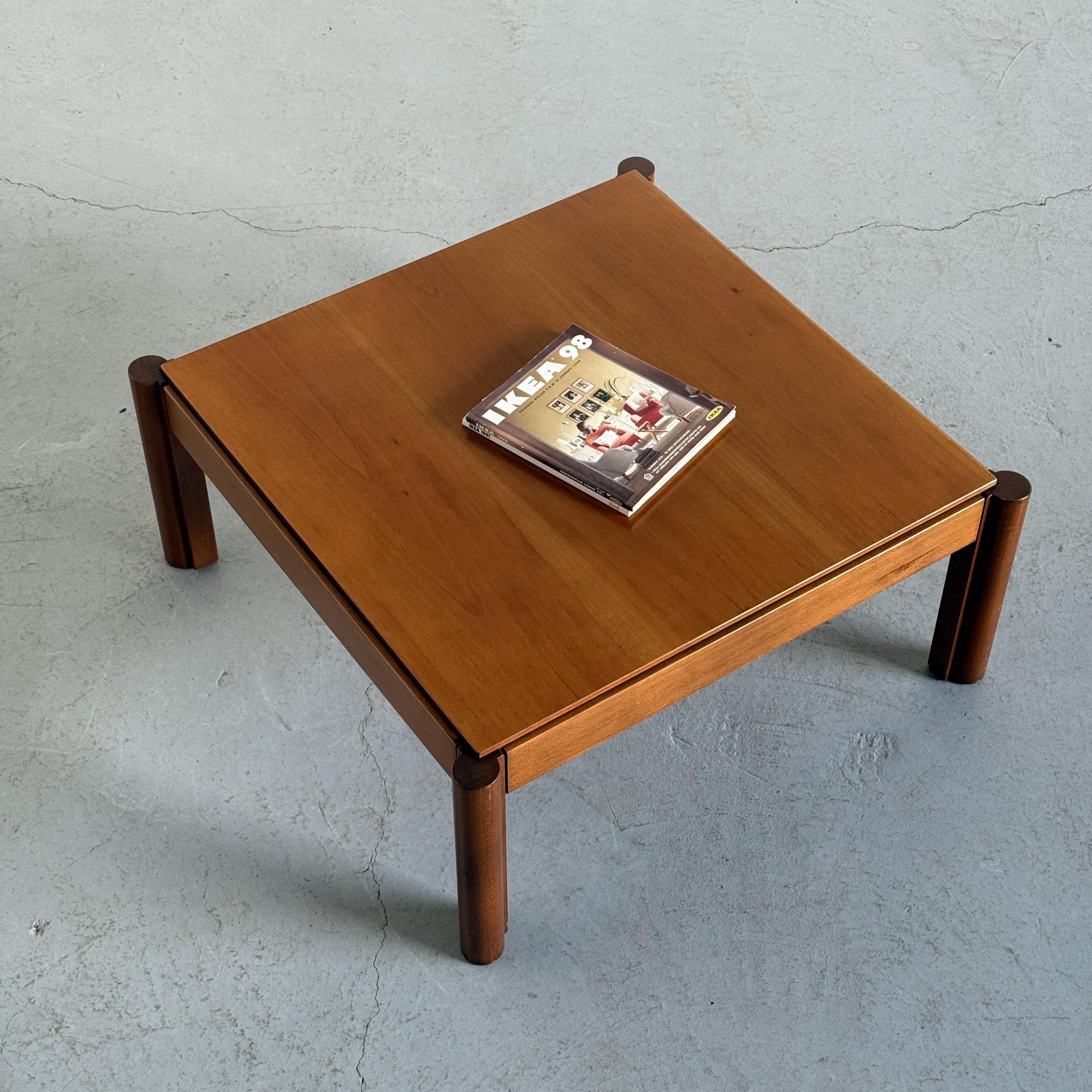 Walnut Coffee Table with Cylindrical Legs