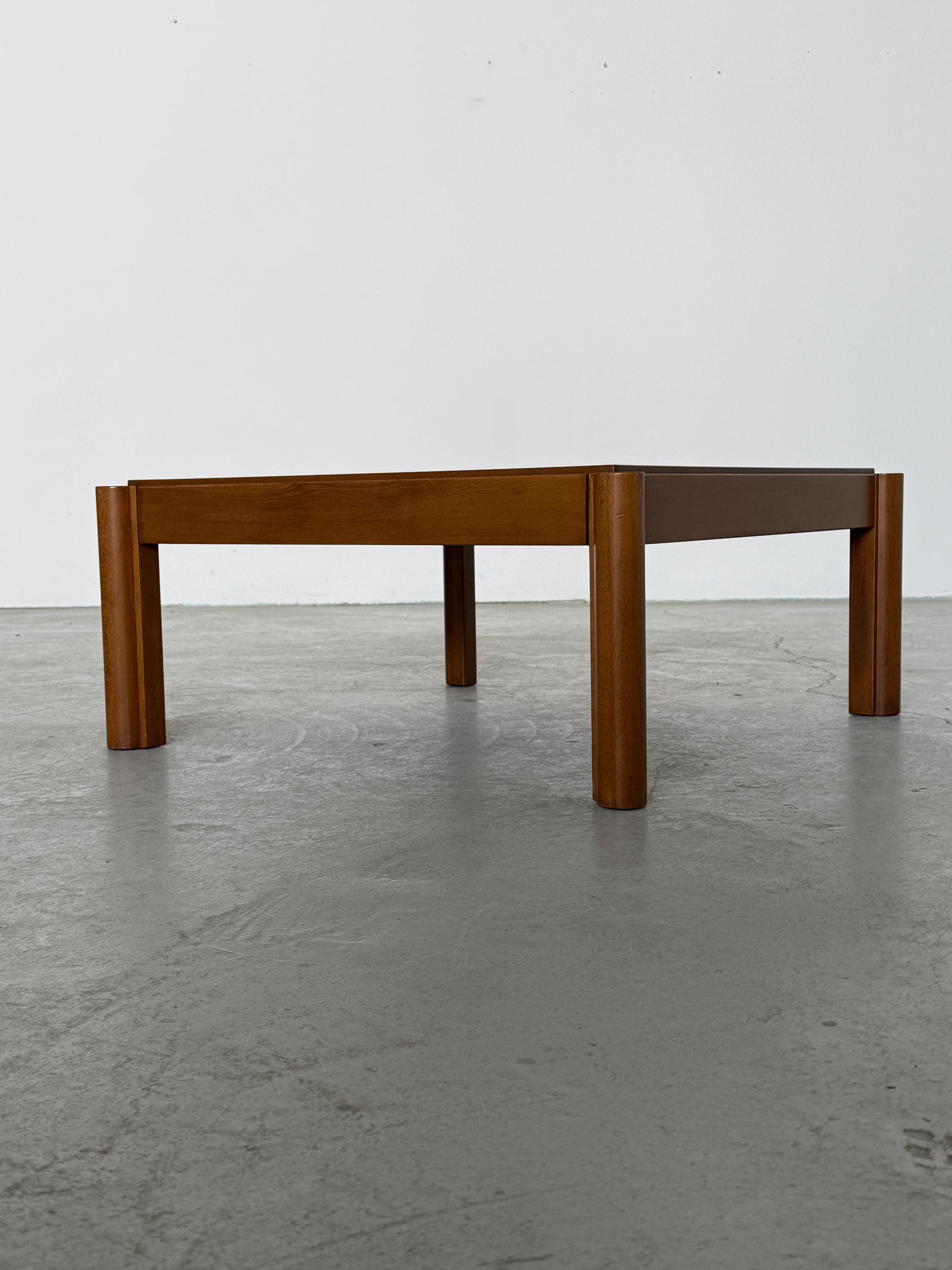 Walnut Coffee Table with Cylindrical Legs