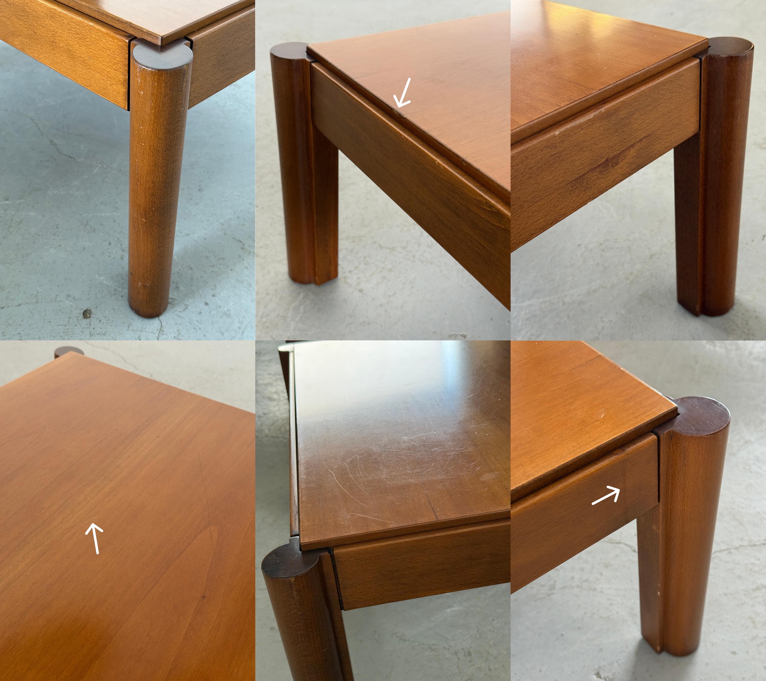 Walnut Coffee Table with Cylindrical Legs