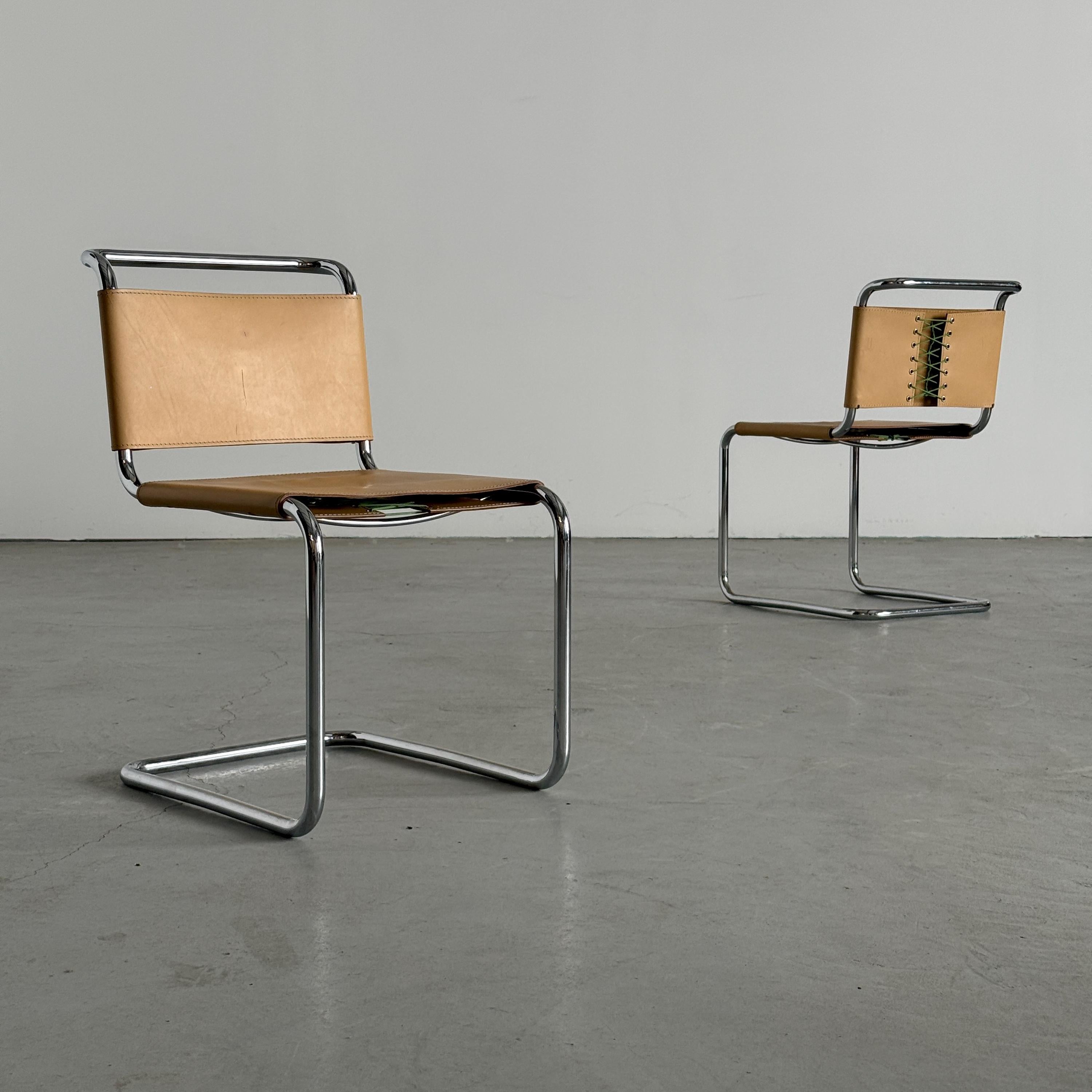 Mart Stam Style Cantilever Dining Chairs by Fasem