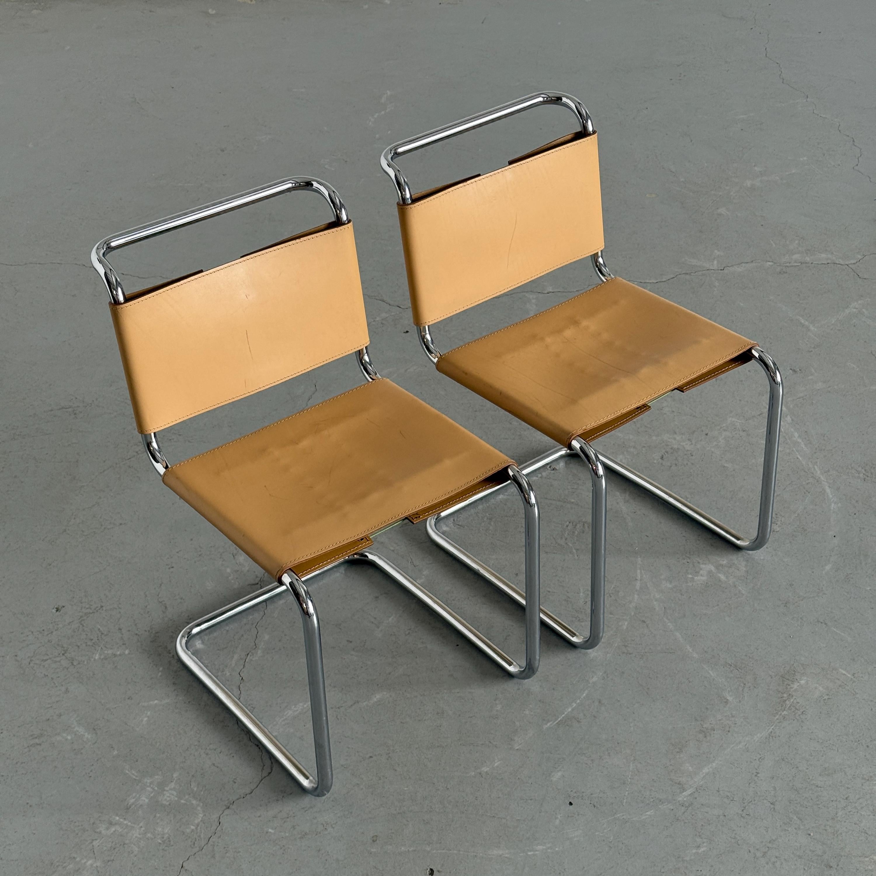 Mart Stam Style Cantilever Dining Chairs by Fasem