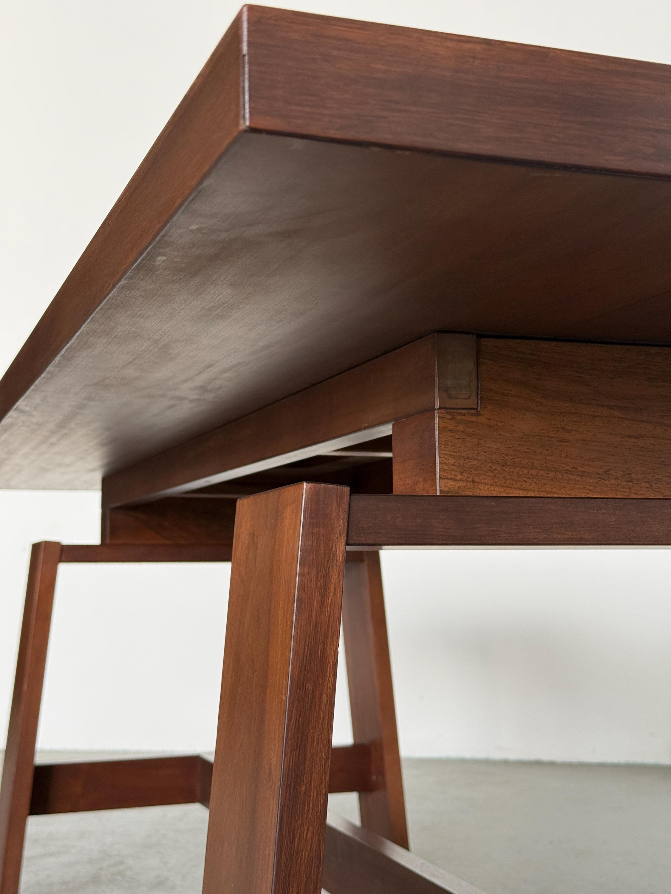 Large Walnut Dining Table by Silvio Coppola for Bernini