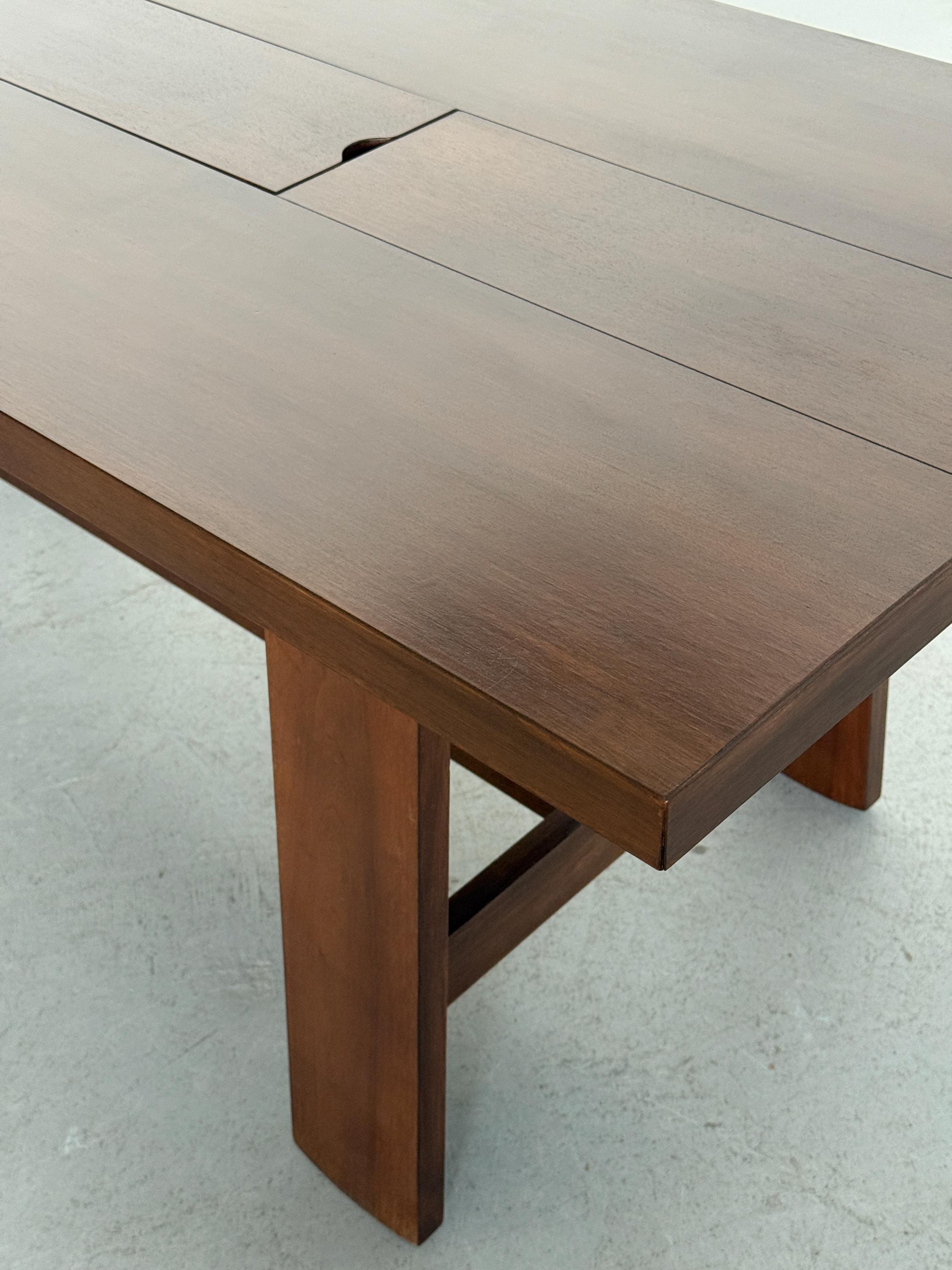 Large Walnut Dining Table by Silvio Coppola for Bernini