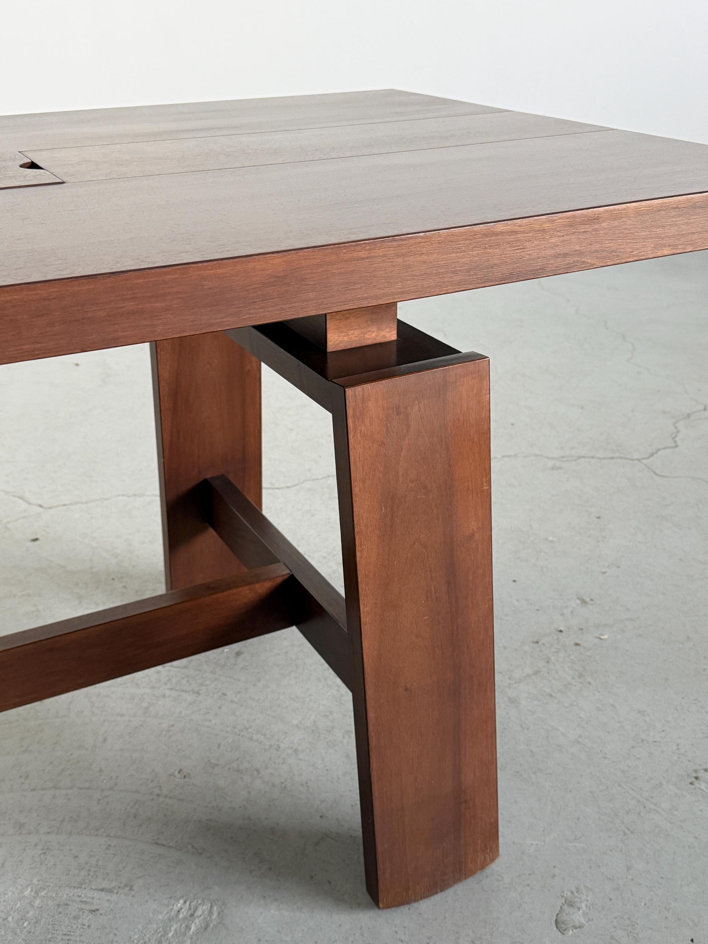 Large Walnut Dining Table by Silvio Coppola for Bernini