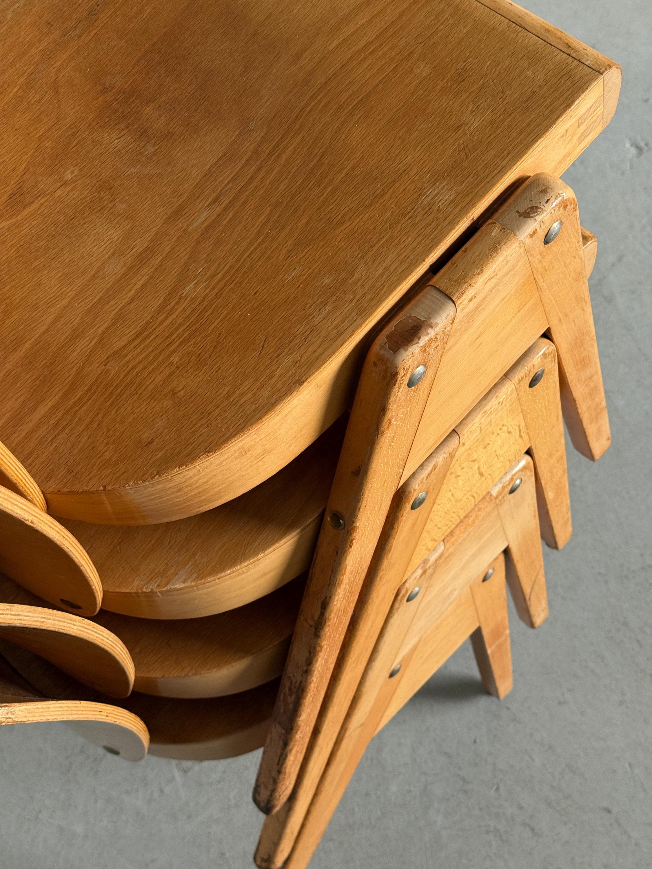 Stackable Mid-Century Dining Chairs by Kaderer