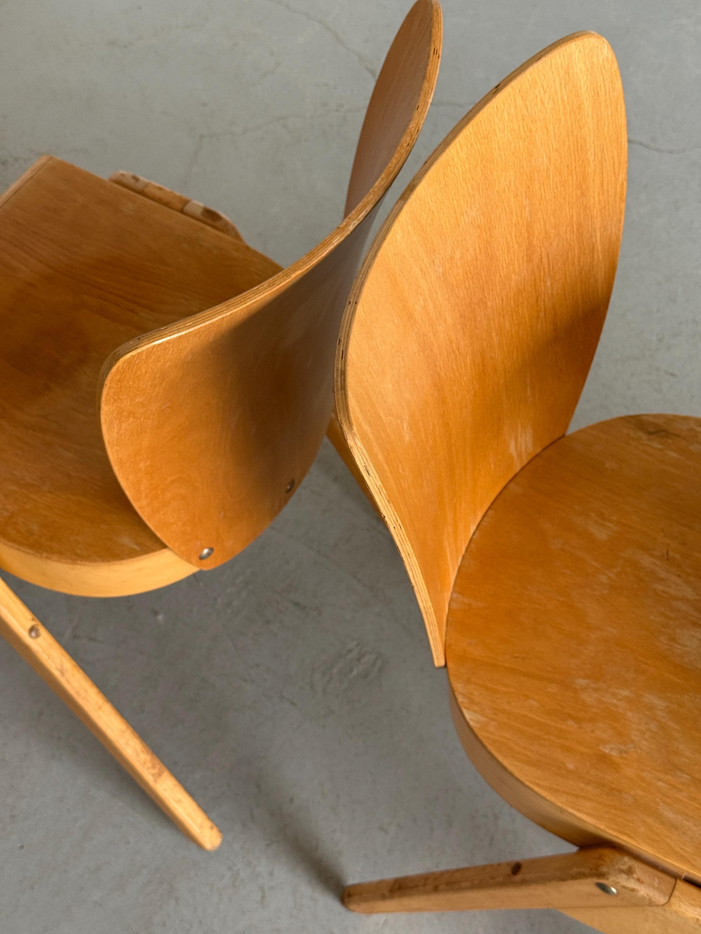Stackable Mid-Century Dining Chairs by Kaderer