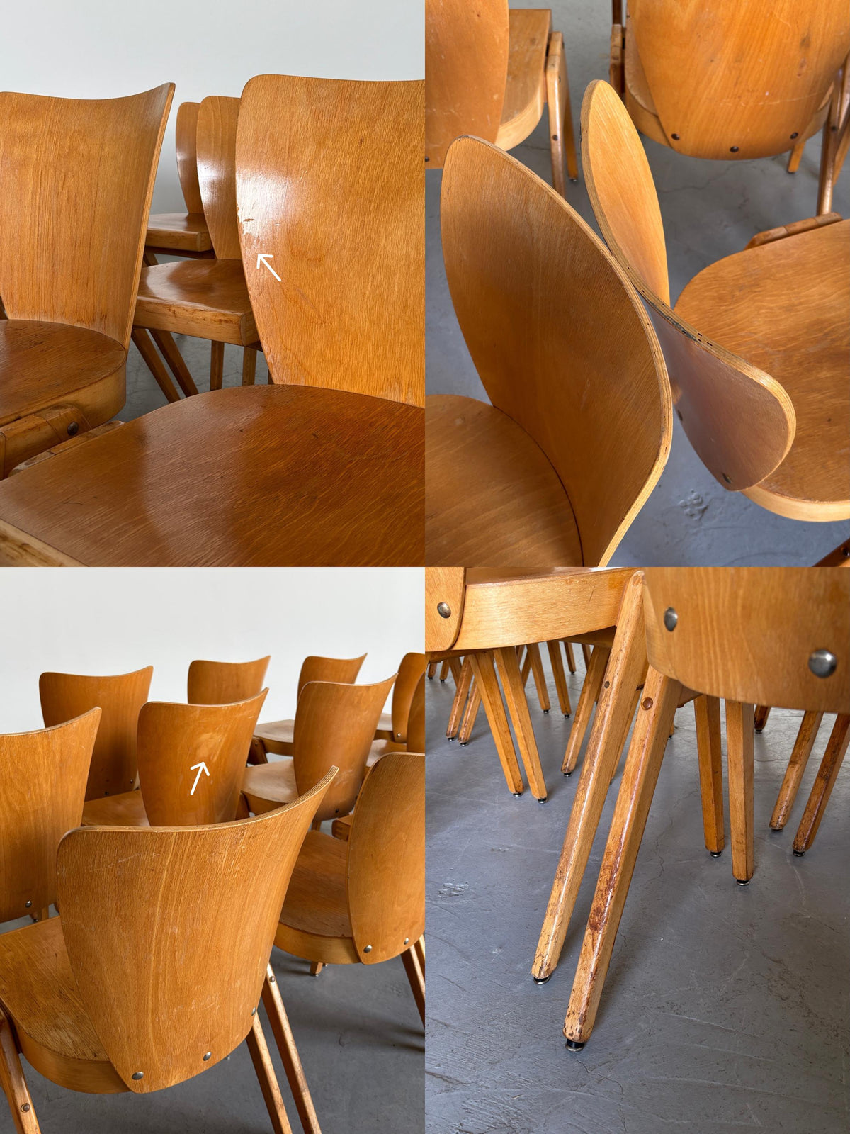Stackable Mid-Century Dining Chairs by Kaderer