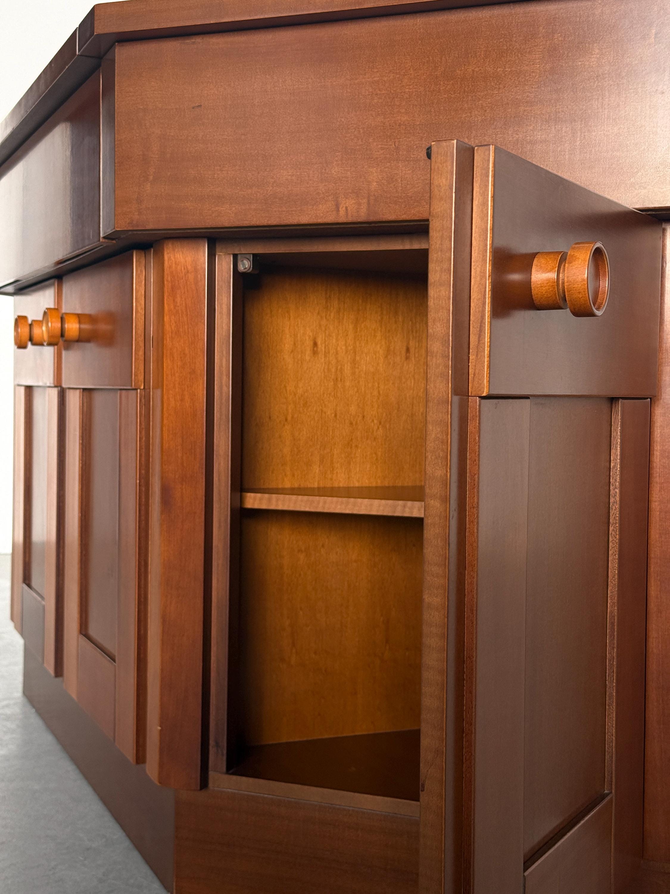 Walnut Sideboard by Silvio Coppola for Bernini