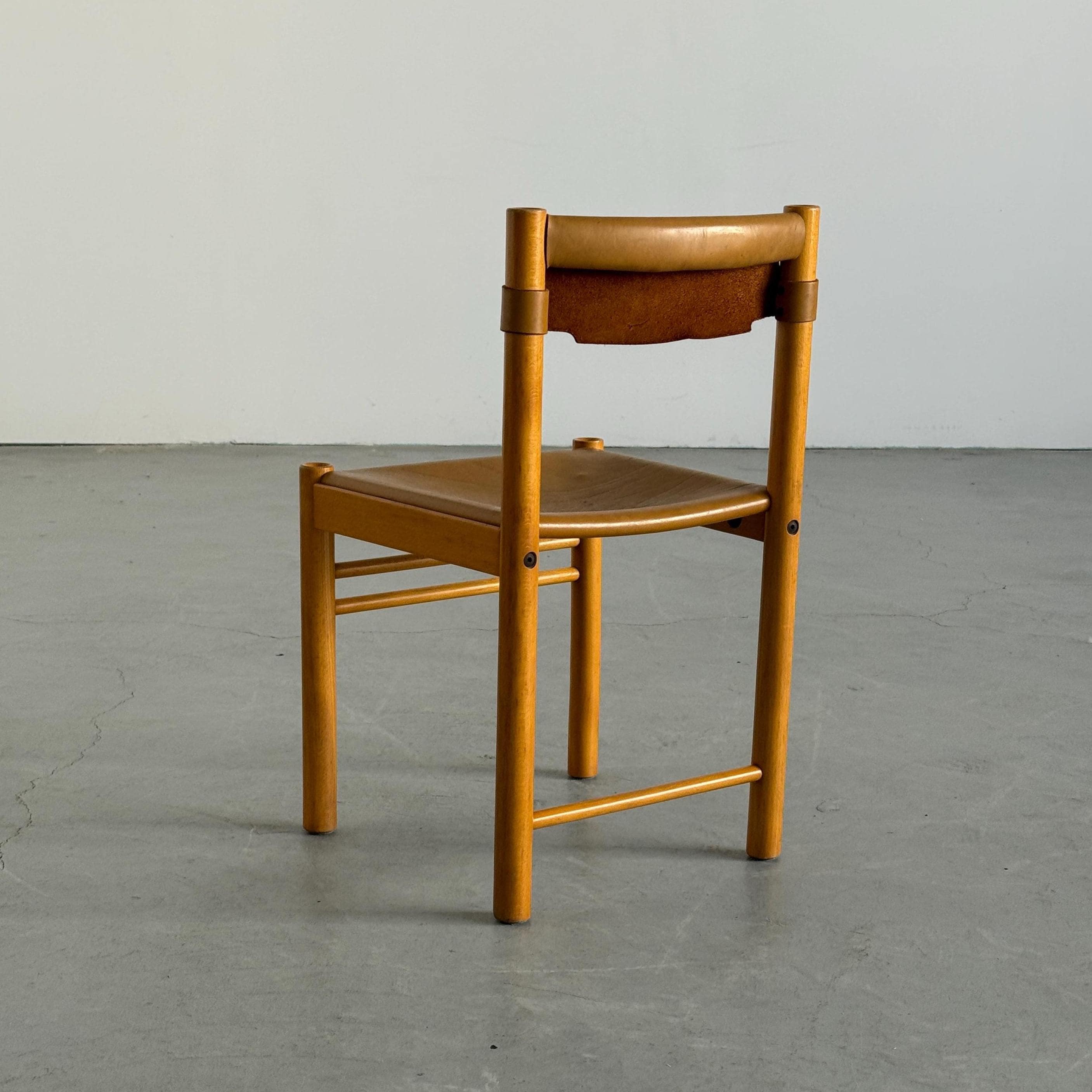 Dining Chair by Ibisco Sedie in Cognac Leather