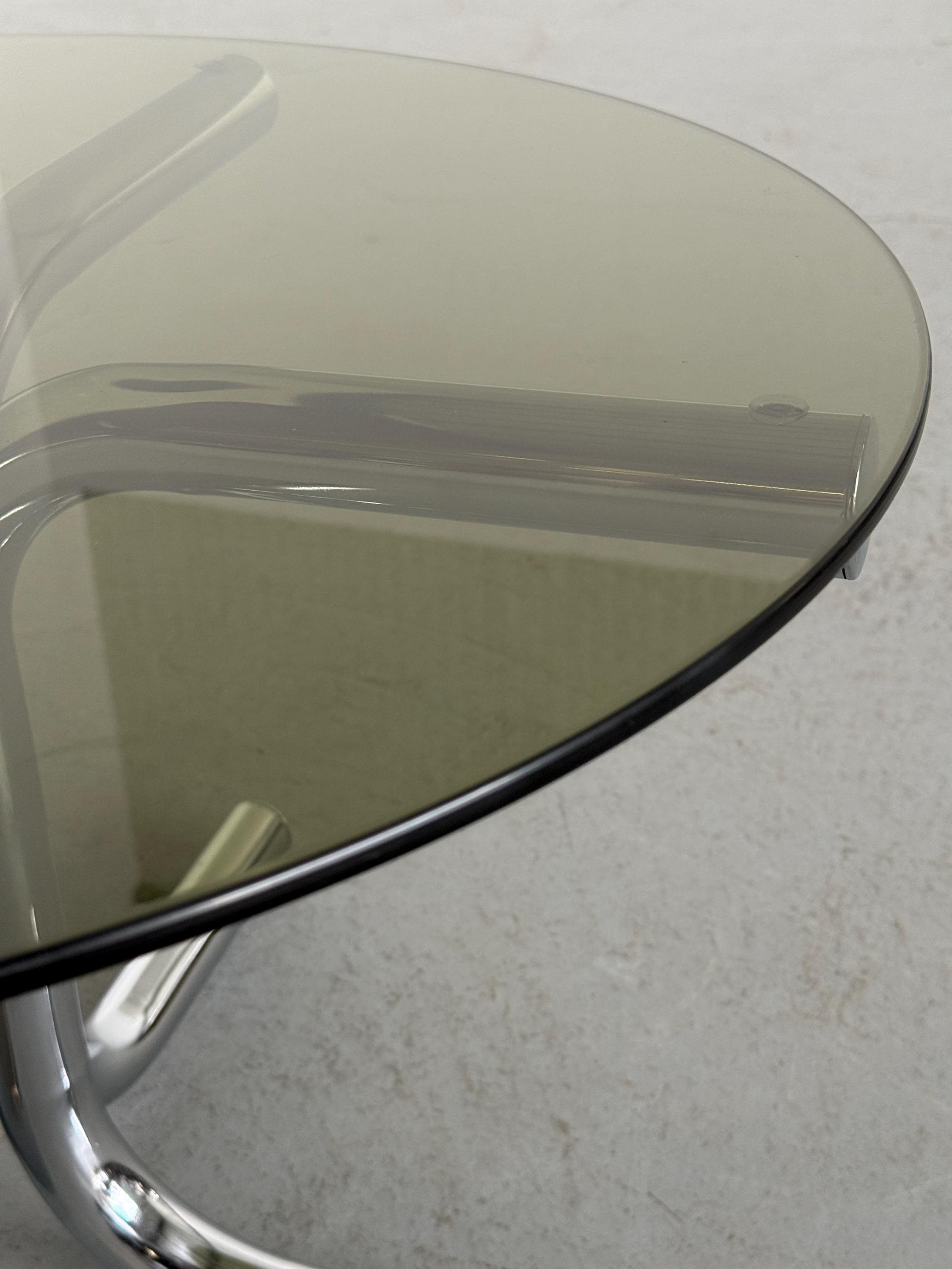 Postmodern Chrome and Smoked Glass Coffee Table