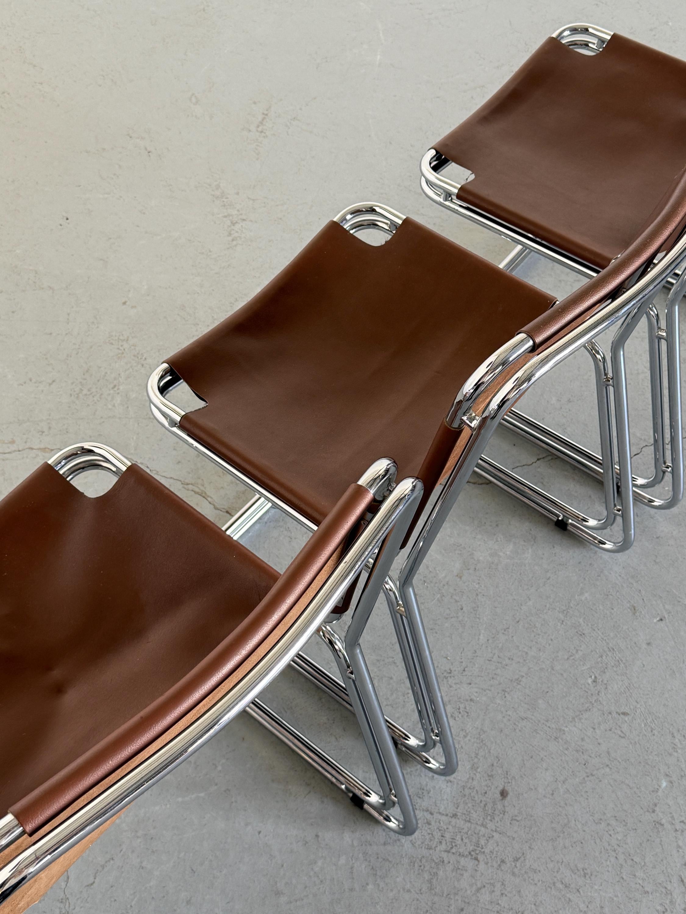 Saddle Leather Cantilever Chairs