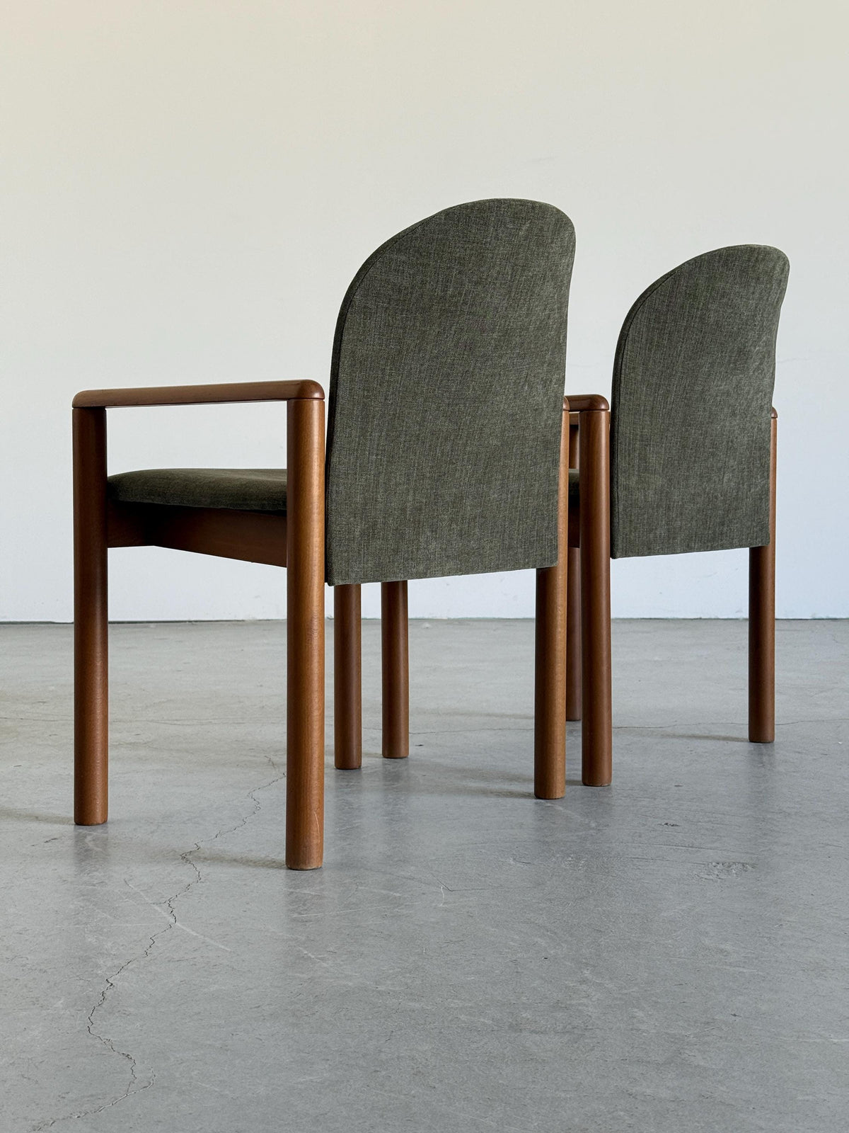 Mid-Century Solid Wood Armchairs