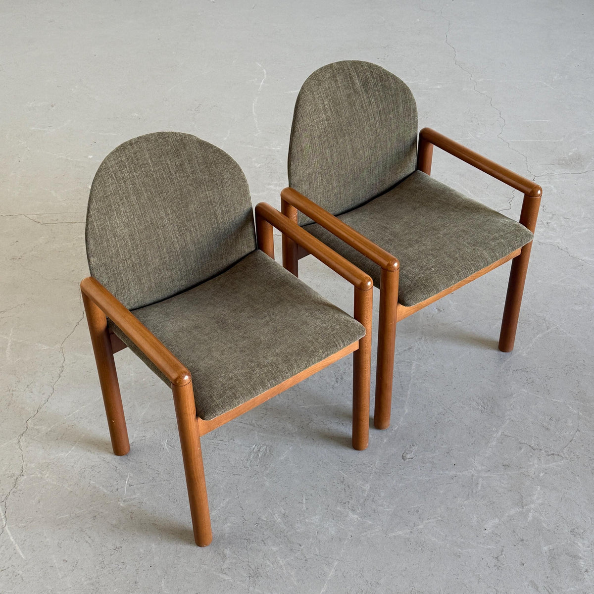 Mid-Century Solid Wood Armchairs
