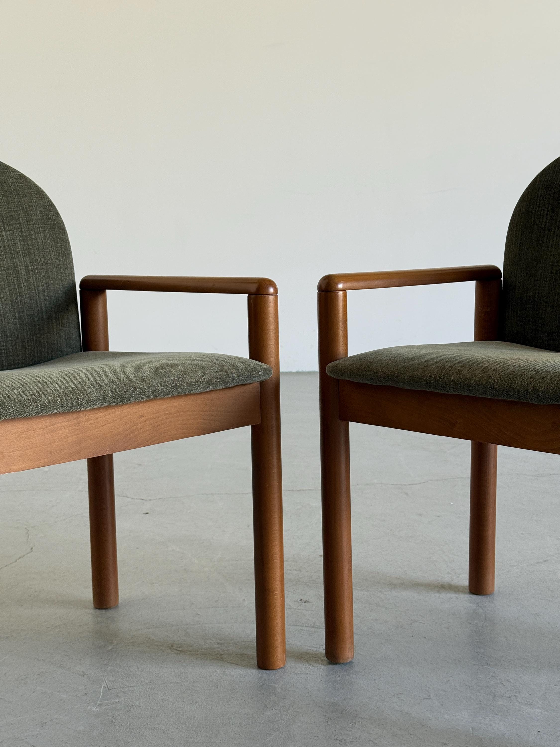Mid-Century Solid Wood Armchairs