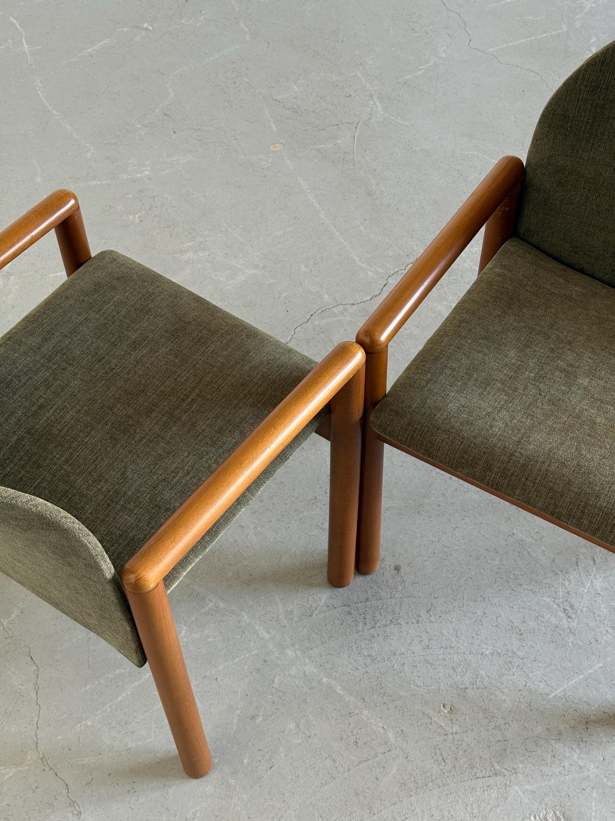 Mid-Century Solid Wood Armchairs
