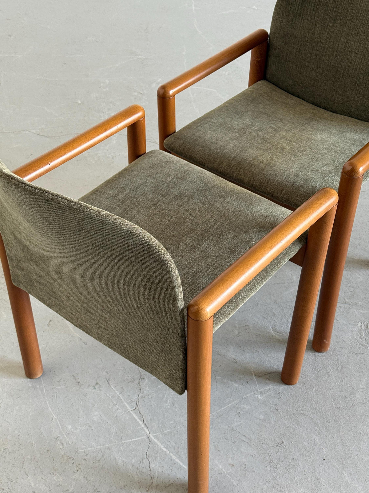 Mid-Century Solid Wood Armchairs