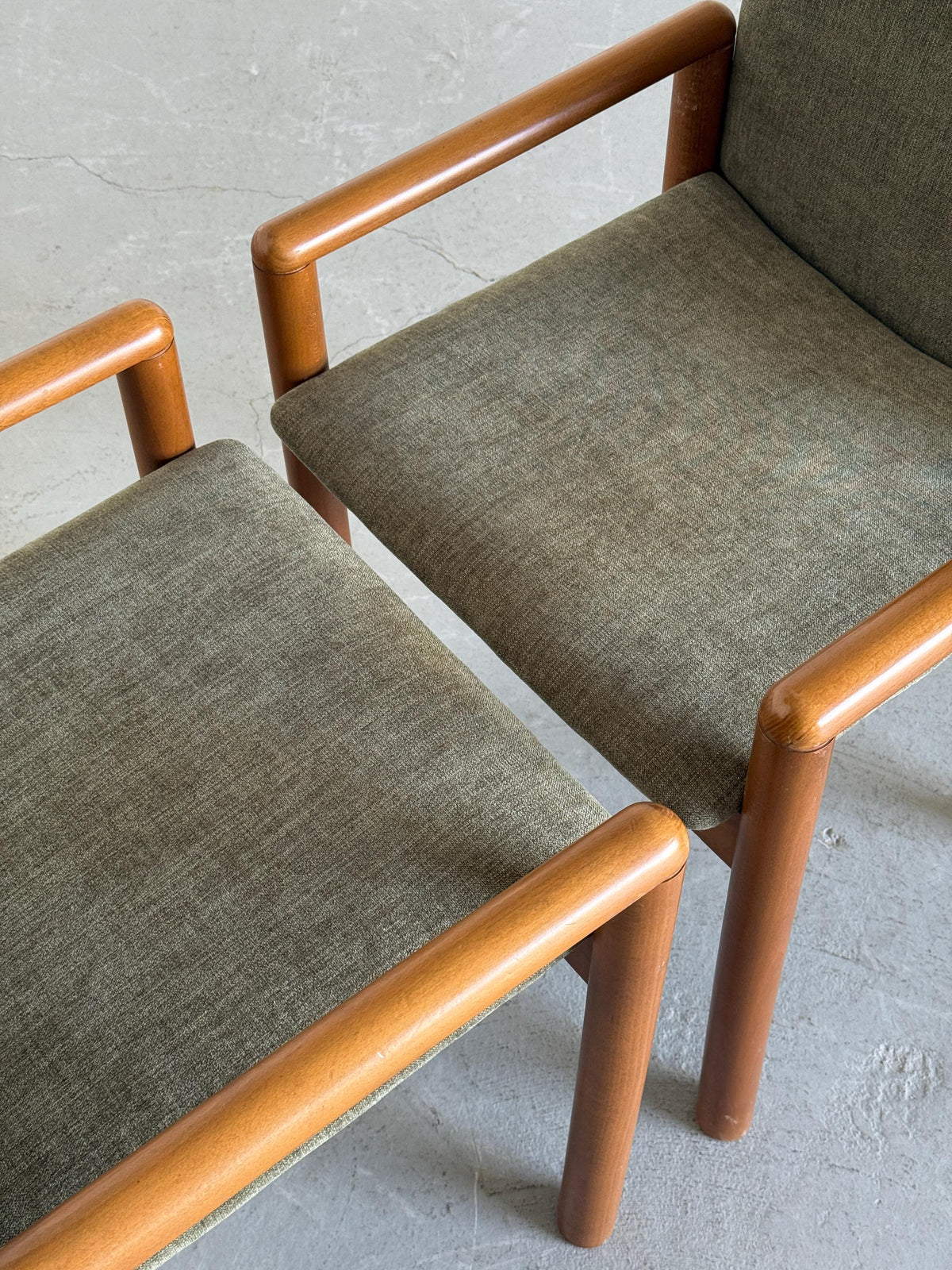 Mid-Century Solid Wood Armchairs
